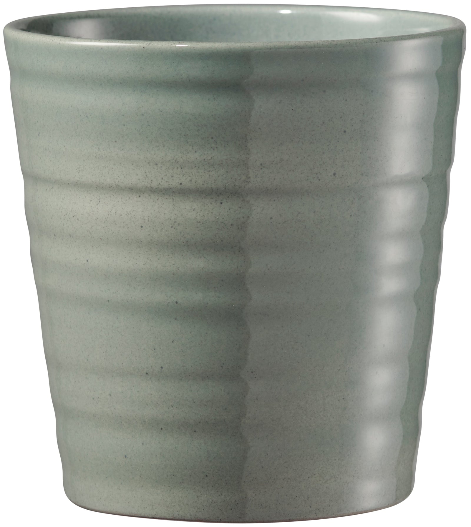 6.3" Jade Effect Ceramic Pot with Canberra Design, Made in Germany, Waterproof, No Drain Holes