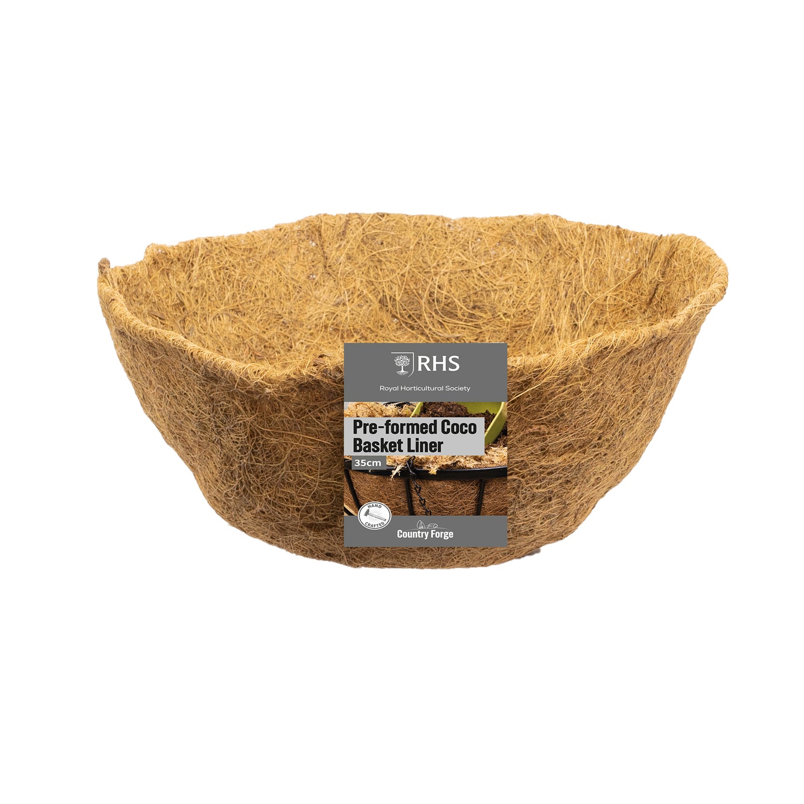 RHS 14" Preformed Natural Coco Basket Liner