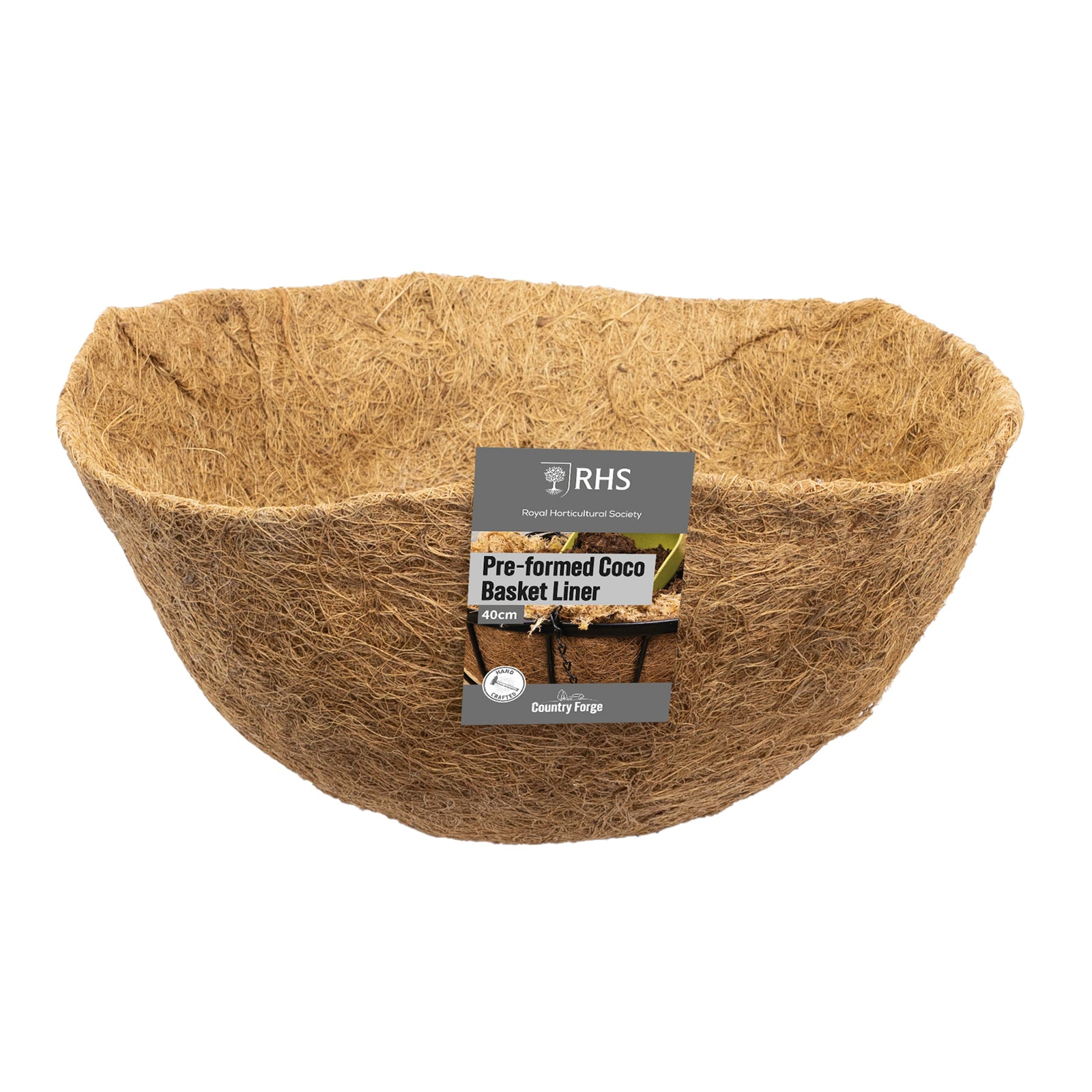 RHS Pre-Formed Coco Basket Liner – 16" Natural Coconut Fiber Replacement Hanging Basket Liner