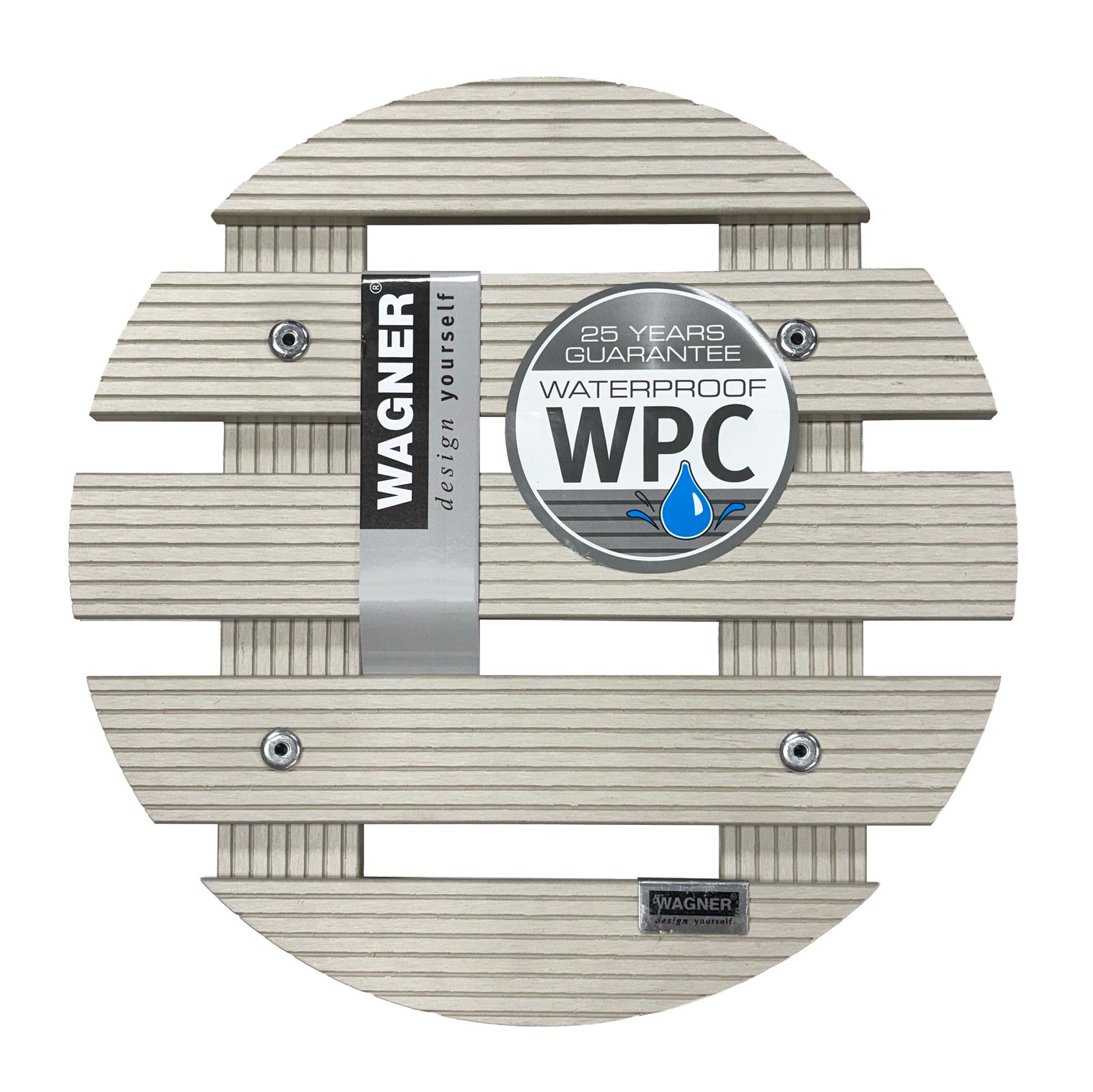 11.4" Cream Round WPC Plant Caddy with Locking Casters – Indoor & Outdoor Rolling Plant Stand, 220 lb Capacity