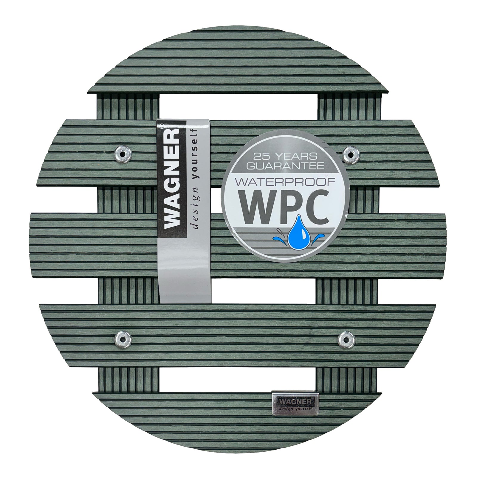 11.4" Sage Green Round WPC Plant Caddy with Locking Casters – Indoor & Outdoor Rolling Plant Stand, 220 lb Capacity