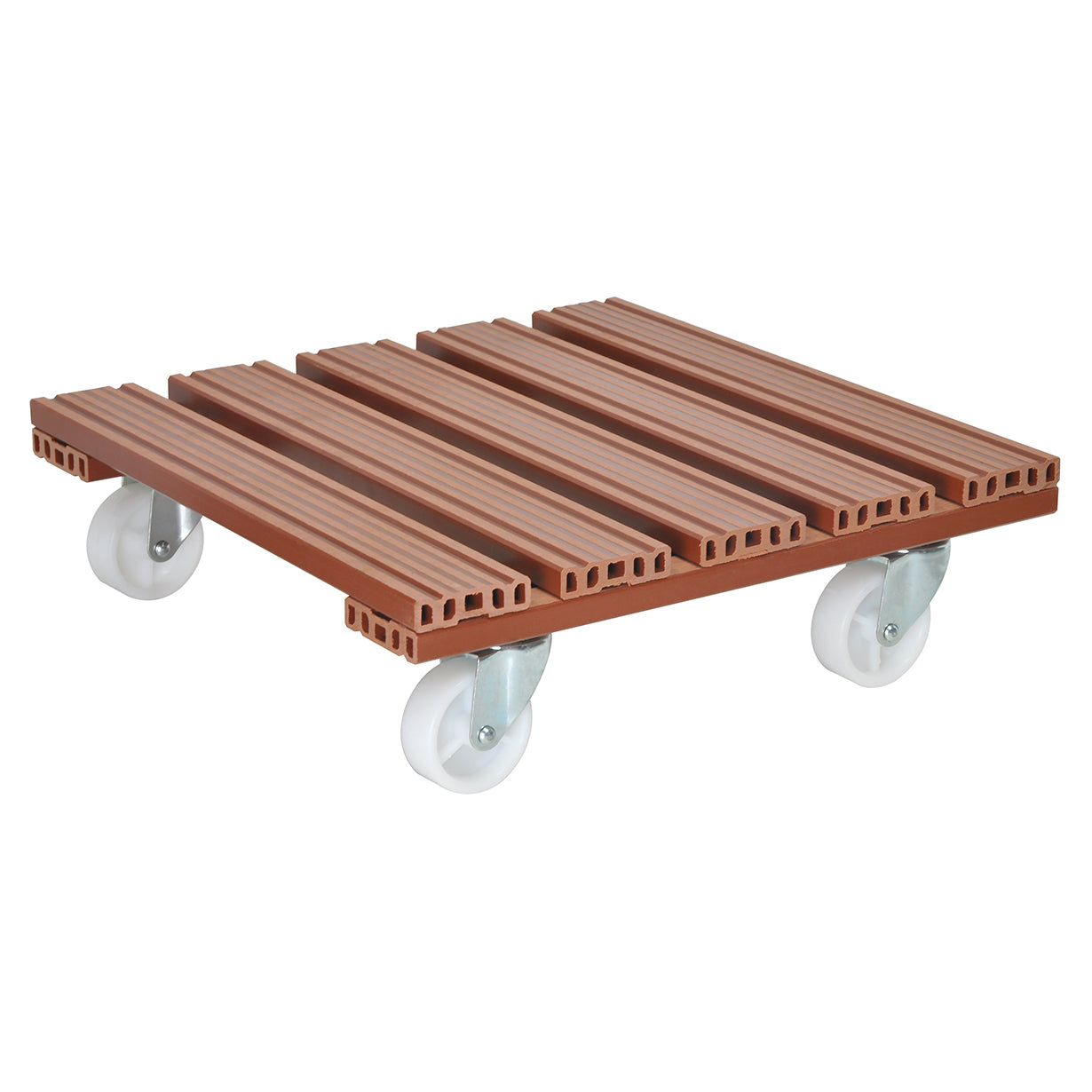 15.4" Terra Cotta Square WPC Plant Caddy, Indoor/Outdoor
