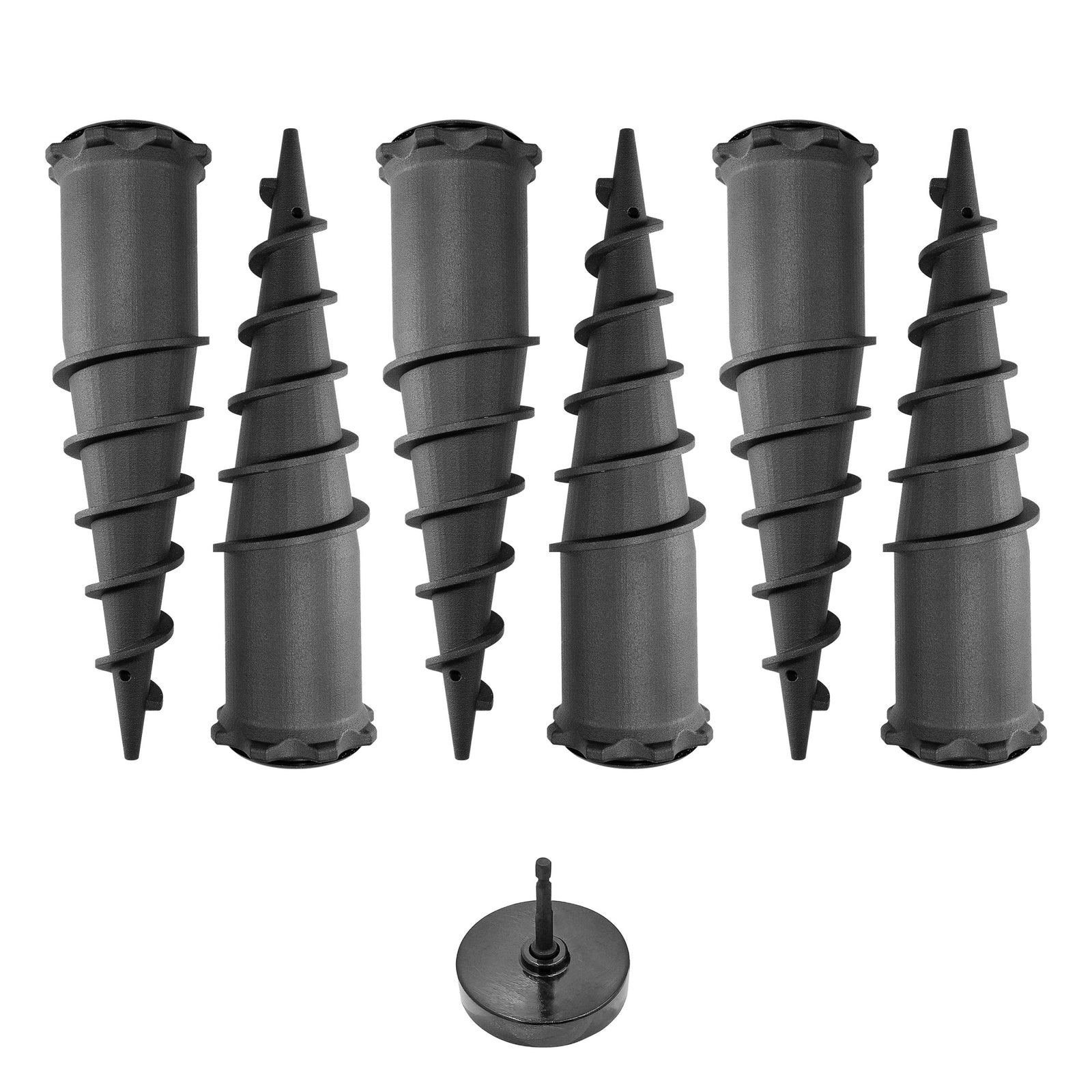 Ground Spike Anchor Kit – 6-Pack with Drill Chuck