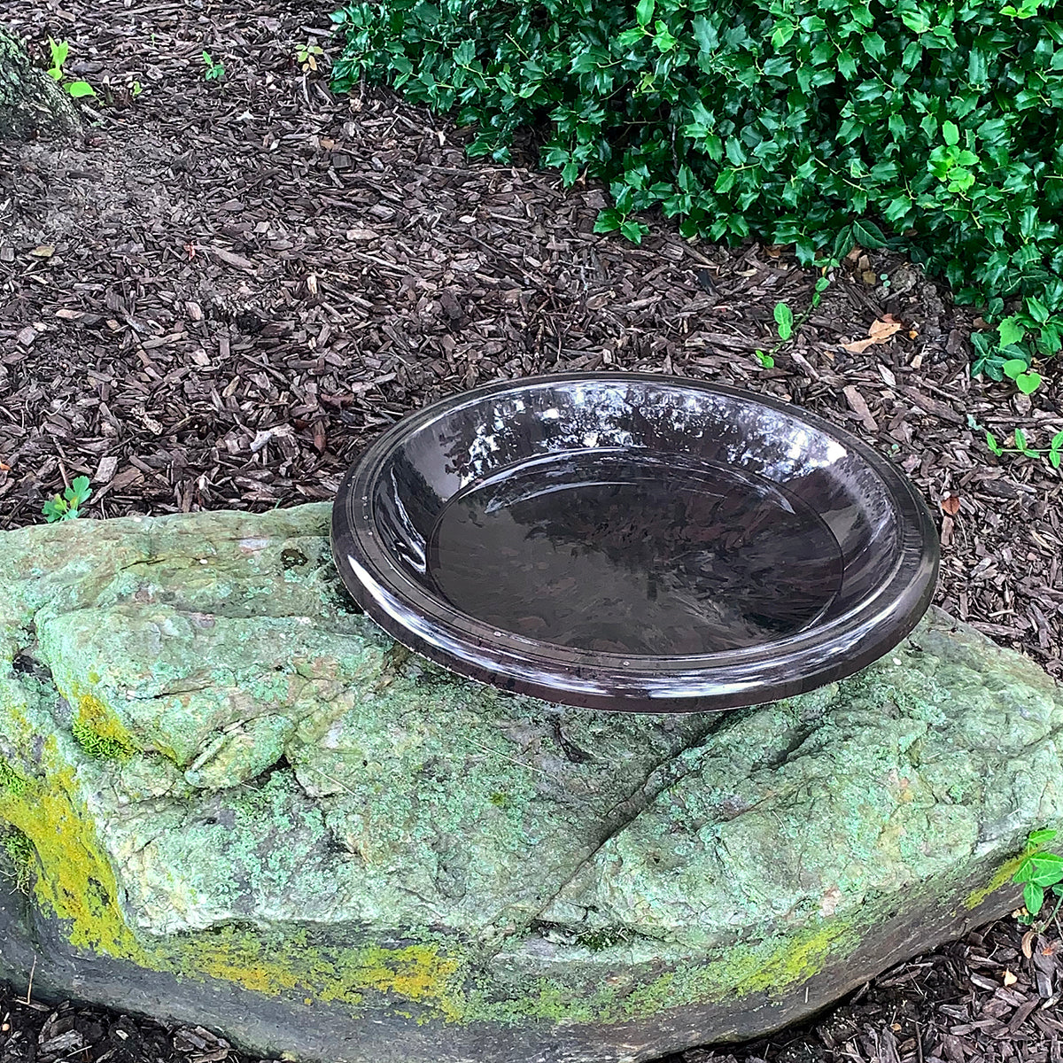 19&quot; dia Antique Brown Fiber Clay Birdbath Bowl