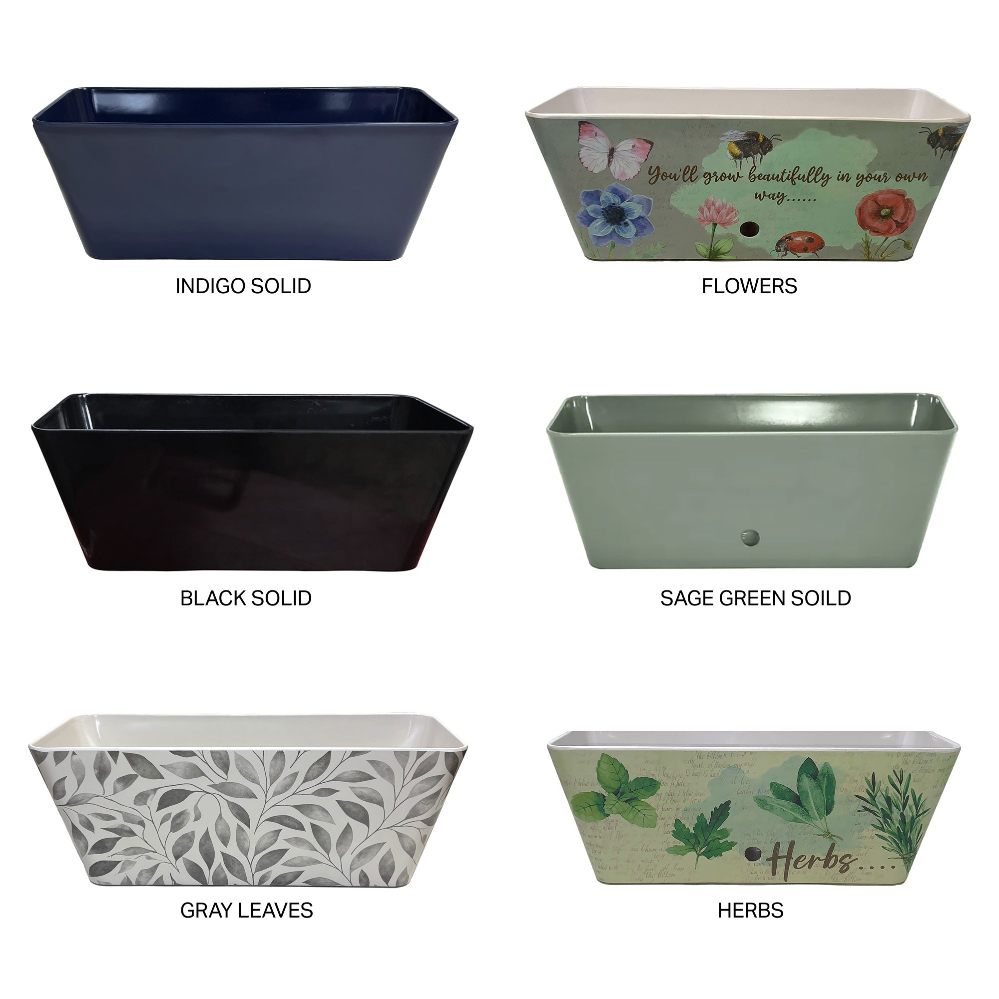 16 inch plastic plant pots Bamboo Blooms 5-16003 16in. Black Rectangular Self-Watering Bamboo Planter
