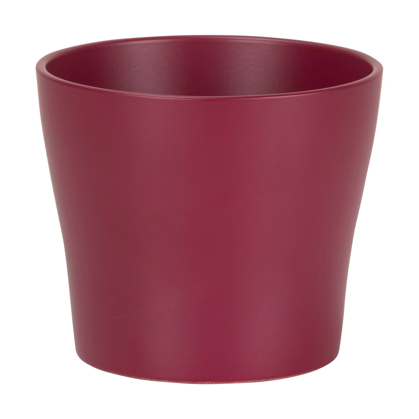 6" burgundy ceramic pot, colorful mix design