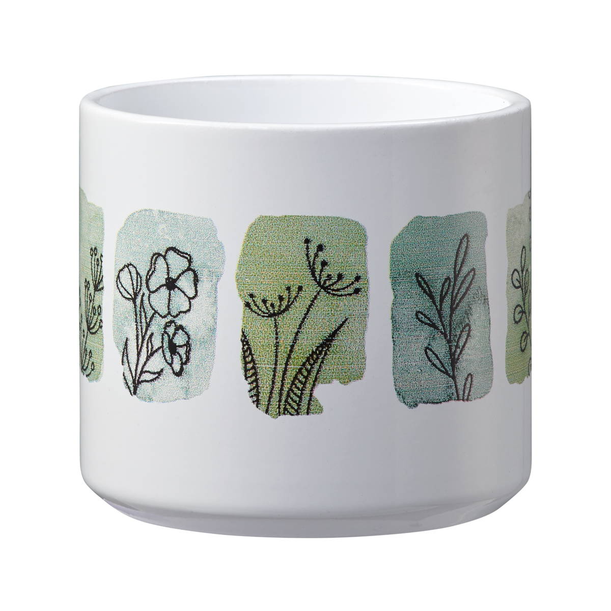 3.1" Botanic Sketch Ceramic Las Vegas Greenery Pot