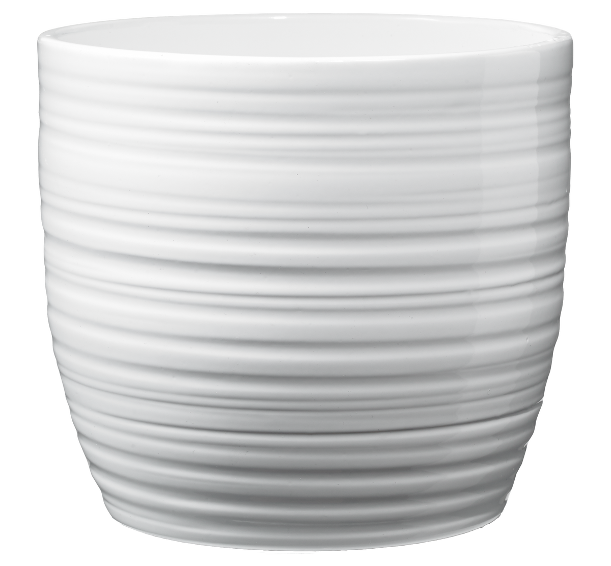 5.1" Shiny White Ceramic Bergamo Pure Pot
