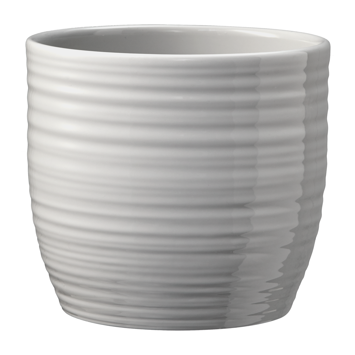 5.1" Shiny Light Gray Ceramic Bergamo Pure Pot