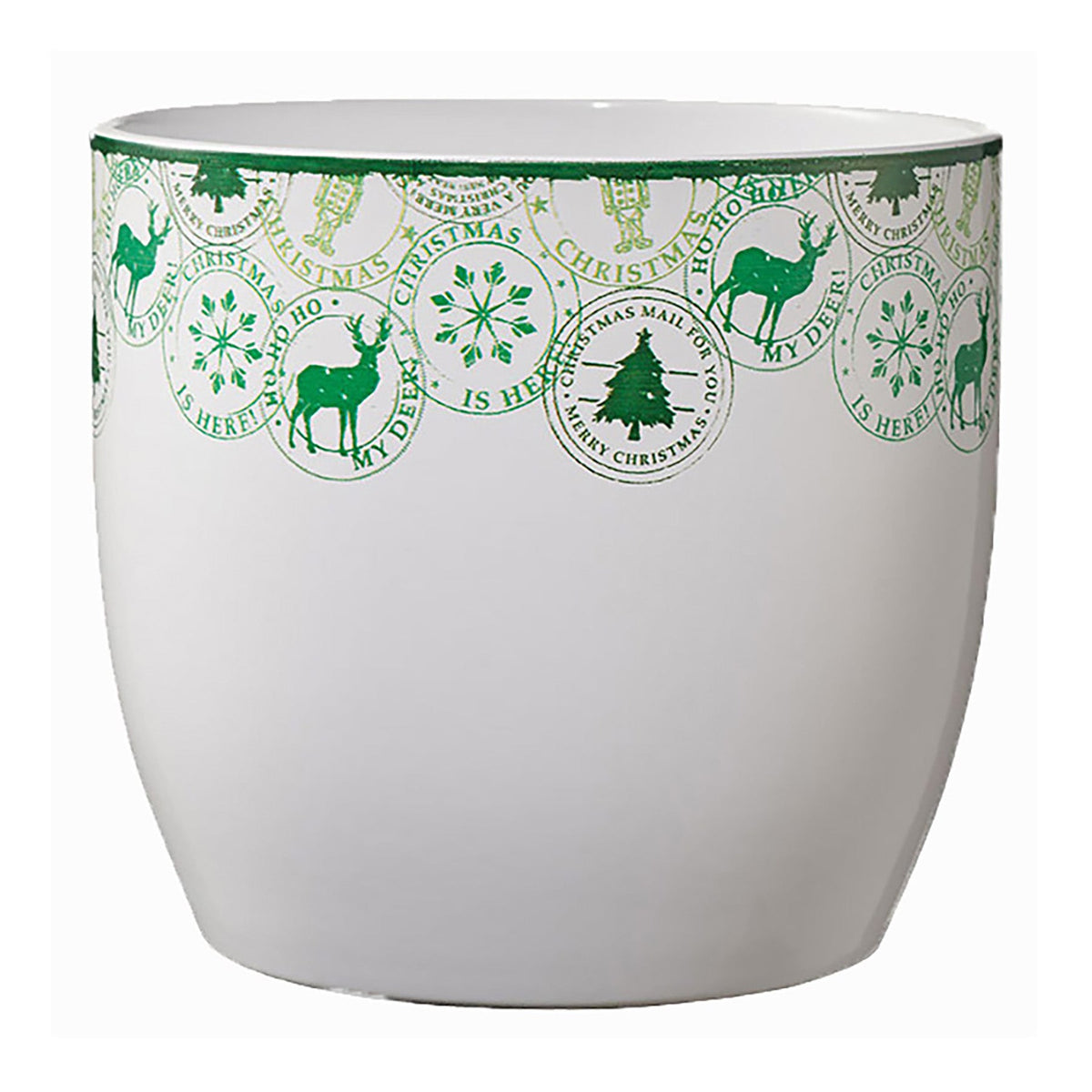 🎁 5.5" Green Edging Ceramic Basel Christmas Pot (100% off)