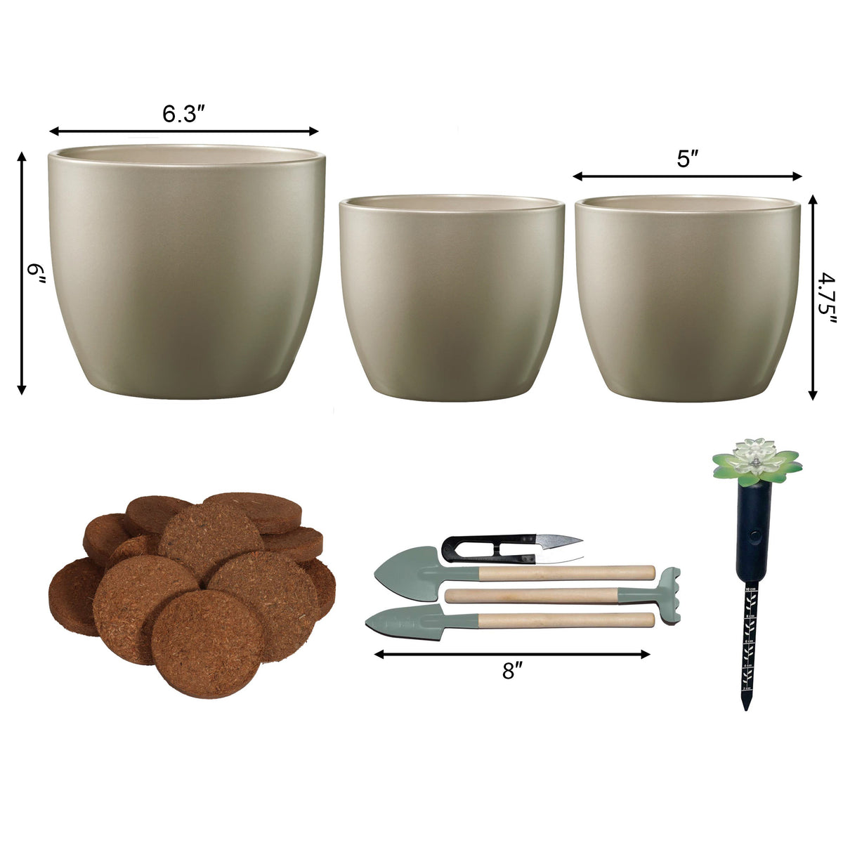 matching plant pots Basel Elegance Indoor Ceramic Plant Pot Kit Tierra Garden