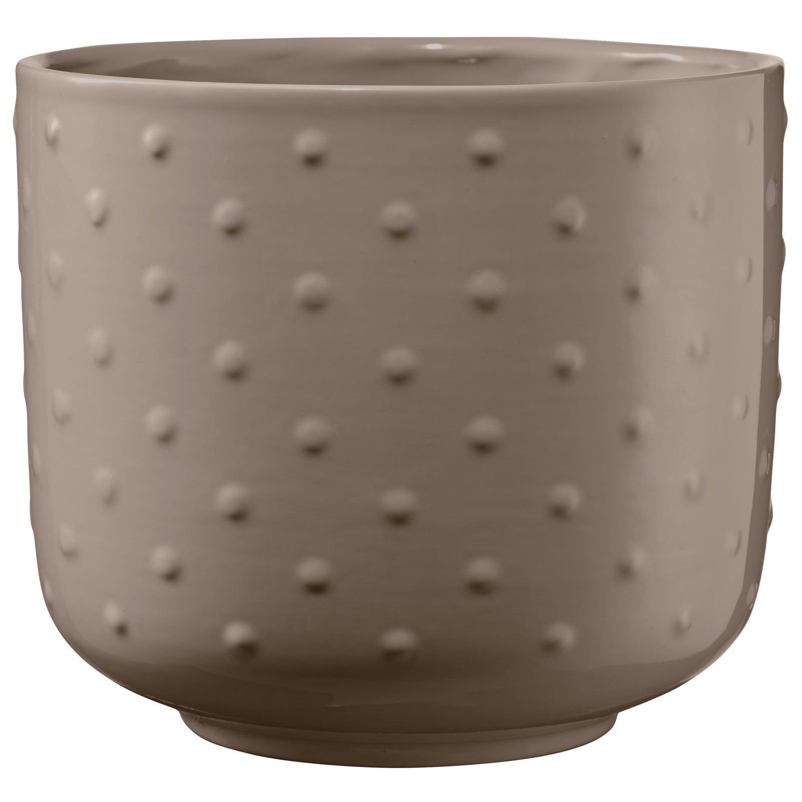 7.5" Greige Ceramic Baku Pearl Pot made from natural German clay.