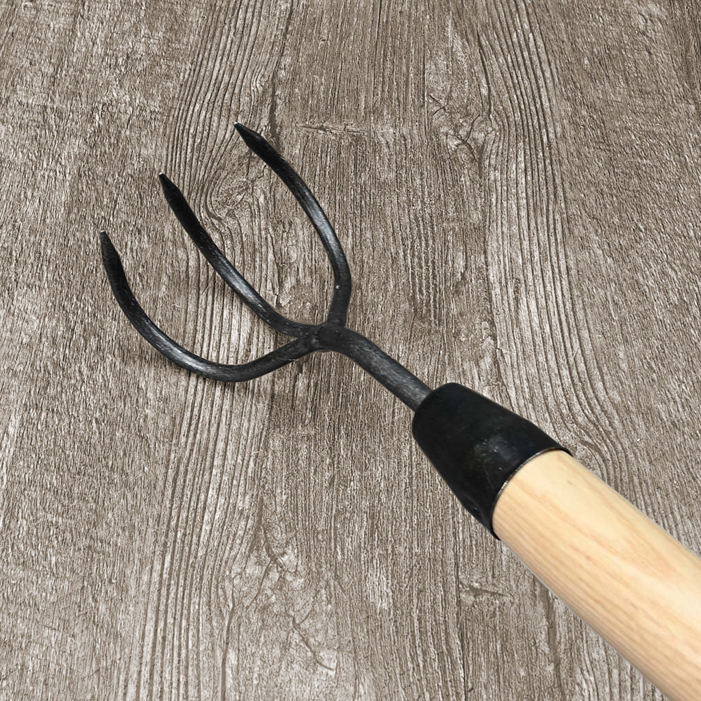 DeWit Long Handle 3-Tine Cultivator, Head: 3"L x 3"W Total: 60"L