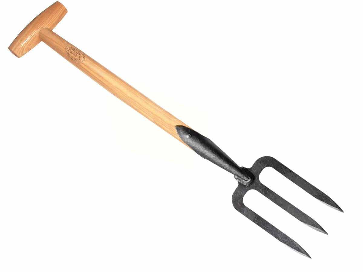 DeWit Perennial Fork with Short T-Handle – Durable Garden Dividing & Digging Tool