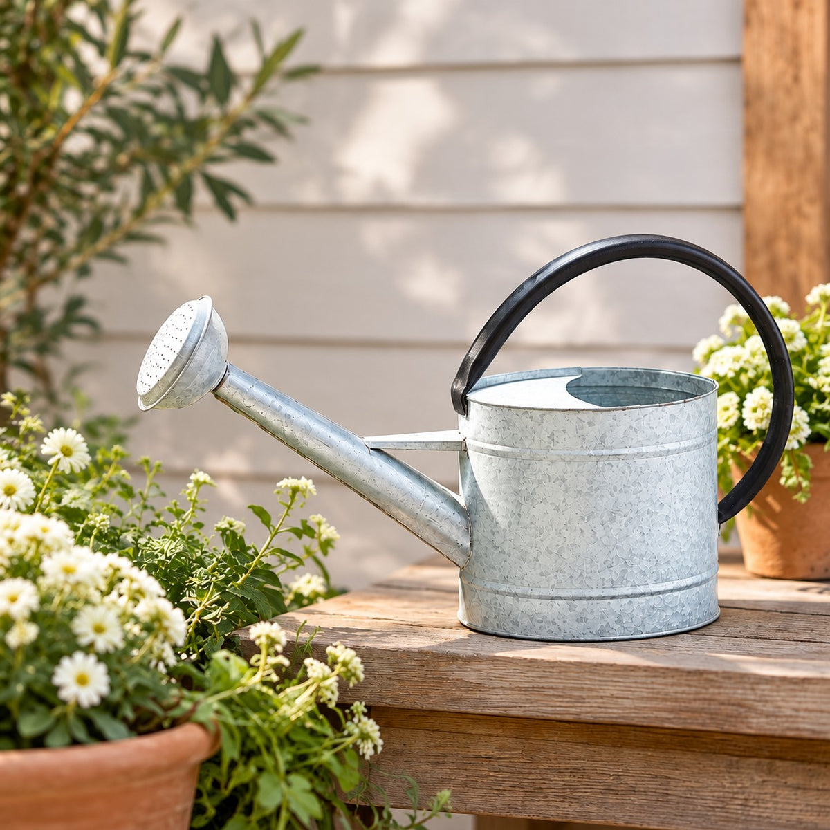 0.7 Gallon Oval Aged Zinc Watering Can