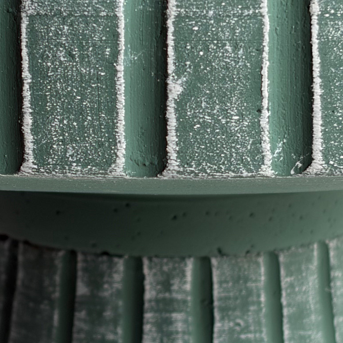 19" Modern Ribbed Jade Green Fiber Clay Birdbath