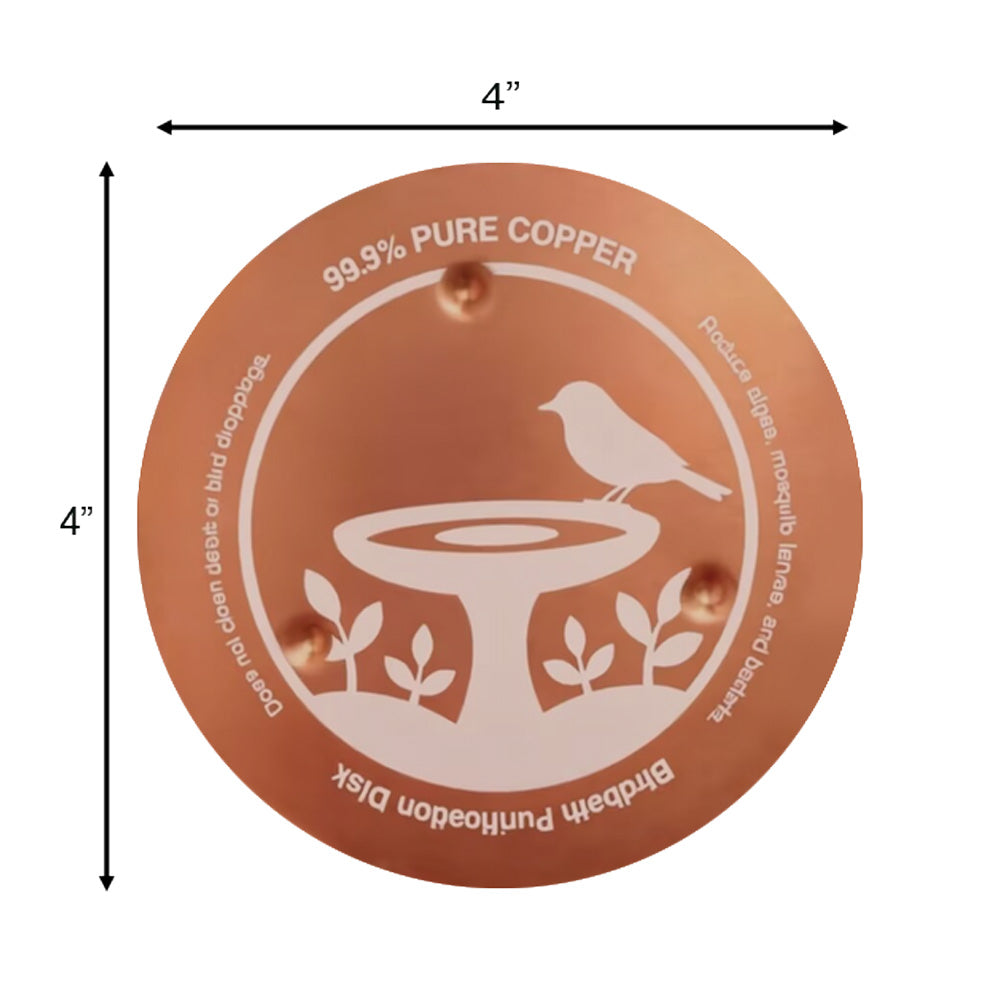 19" Modern Ribbed Concrete Gray Birdbath with Solar Fountain & Copper Water Purification Disk