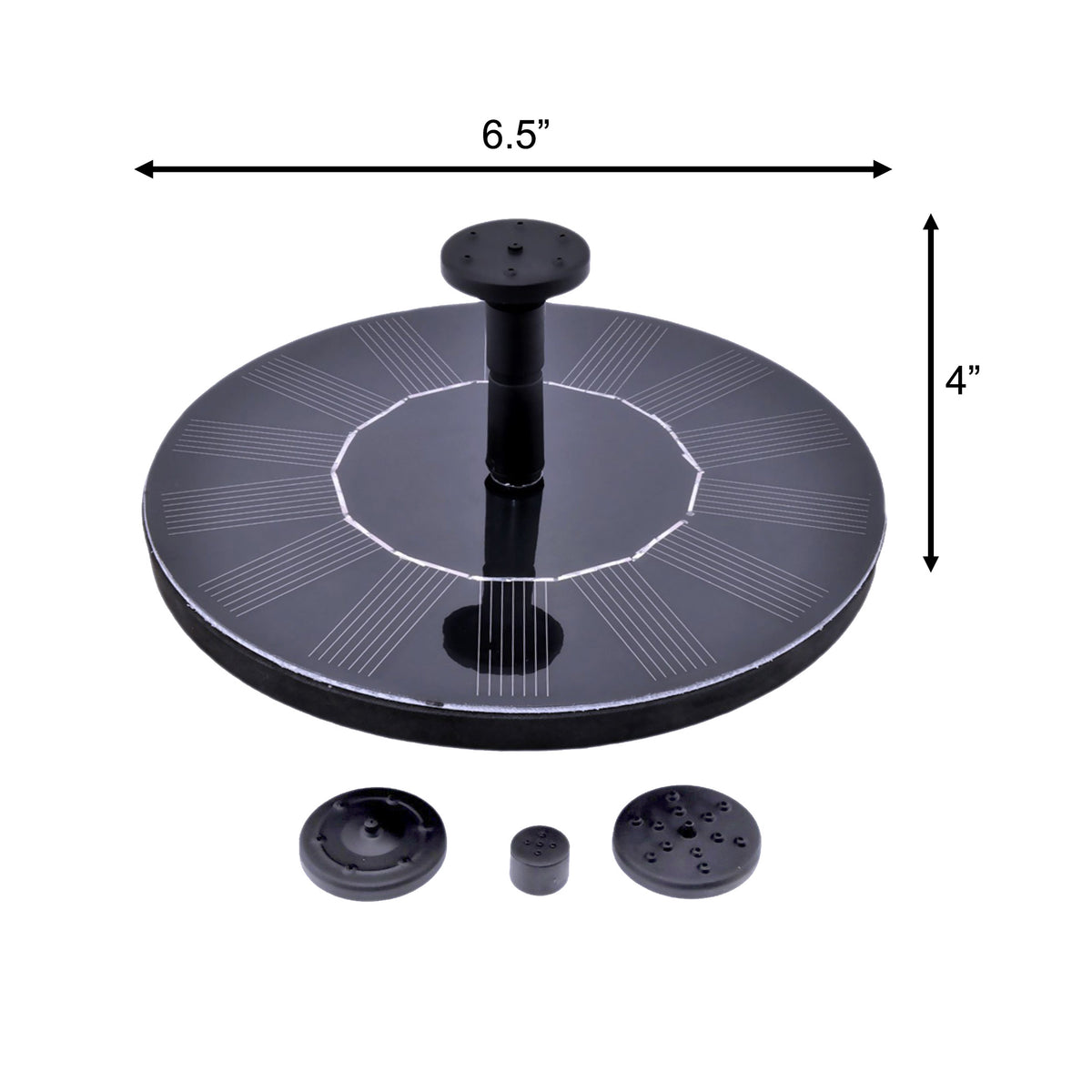 Solar-Powered Birdbath Fountain with Multiple Spray Nozzles