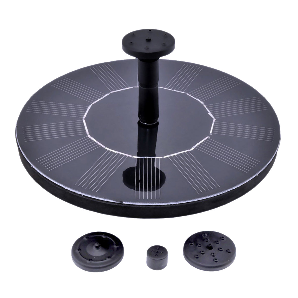 Solar-Powered Birdbath Fountain with Multiple Spray Nozzles