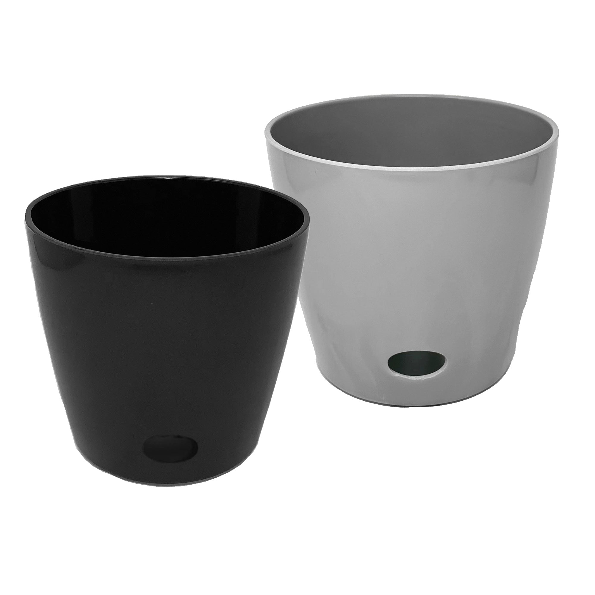 plastic plant pots bunnings Self-Watering Plant Pot Set of 2 10" Gray & 10" Black