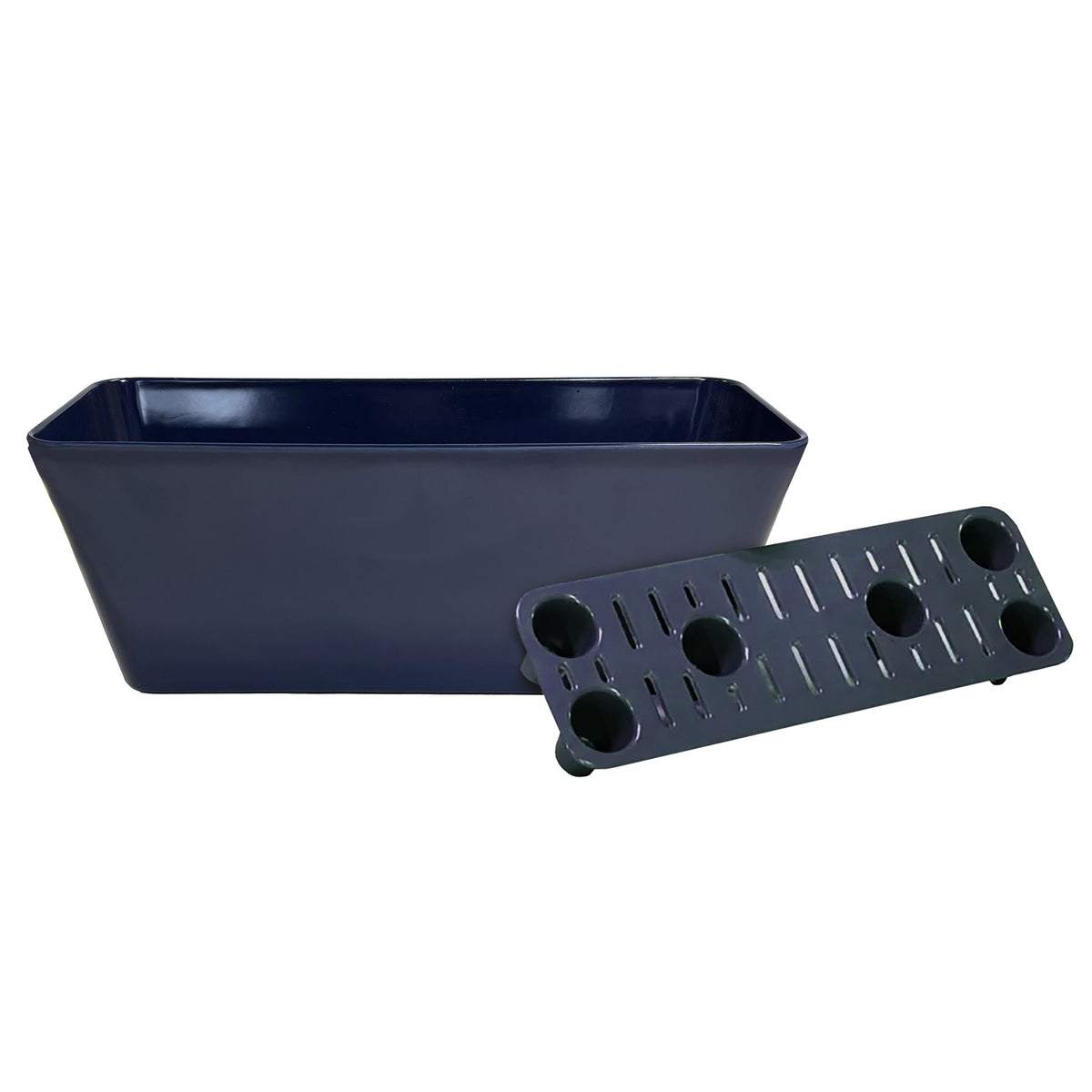 16" Indigo Rectangular Bamboo Self-Watering Indoor/Outdoor Planter