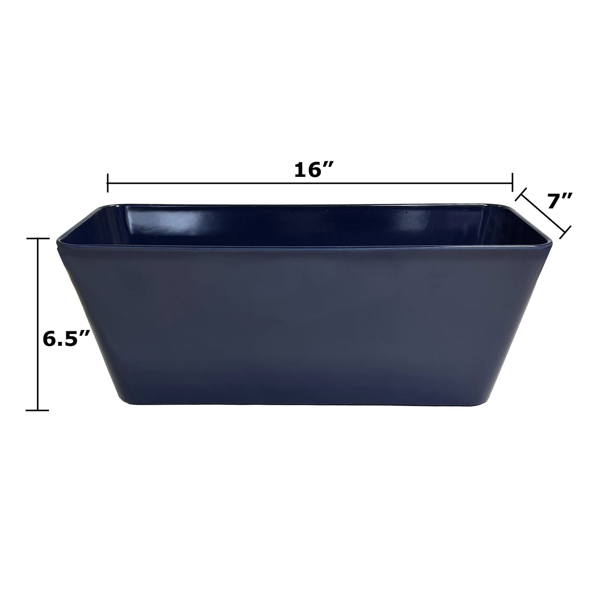 16" Indigo Rectangular Bamboo Self-Watering Indoor/Outdoor Planter