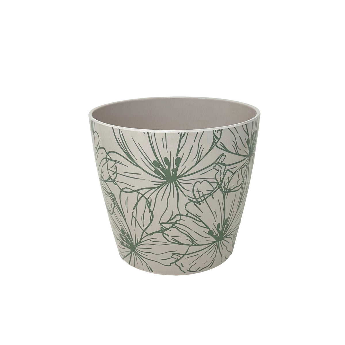 Self-Watering Plant Pot Set of 2, 5" Green Flower & 7" Sage Green
