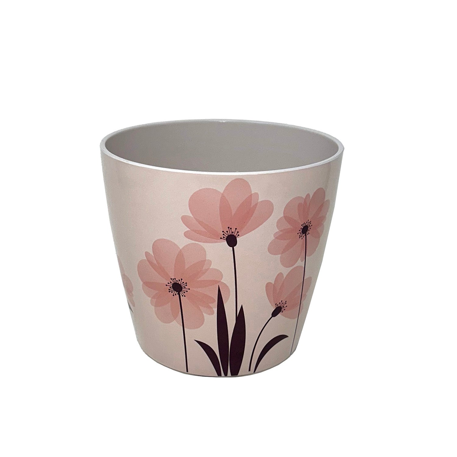 pale pink plant pot 5" Pink FlowerRound Self-Watering Bamboo Pot