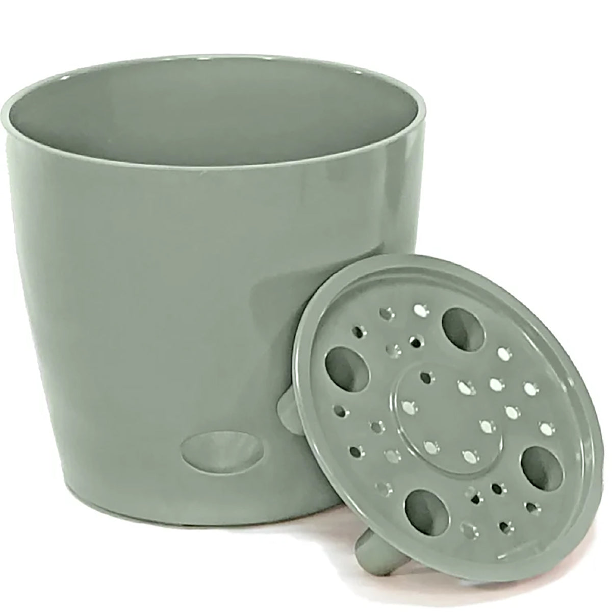 Self-Watering Plant Pot Set of 2, 5" Green Flower & 7" Sage Green
