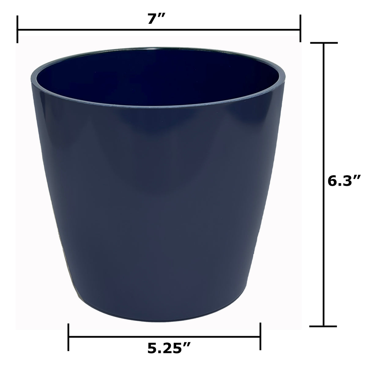 7" Indigo Round Bamboo Self-Watering Indoor/Outdoor Plant Pot