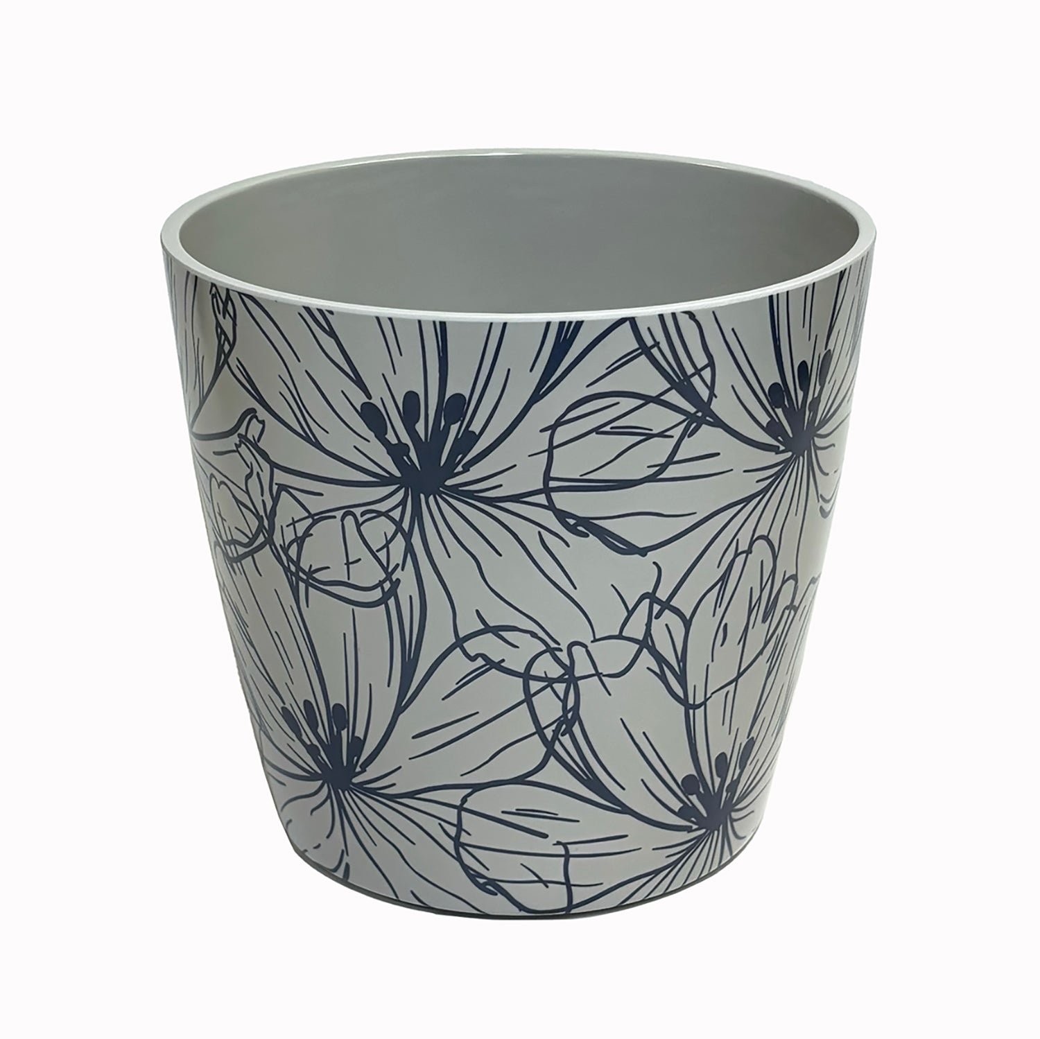 indigo plant pots 7" Indigo Flower Round Self-Watering Bamboo Pot