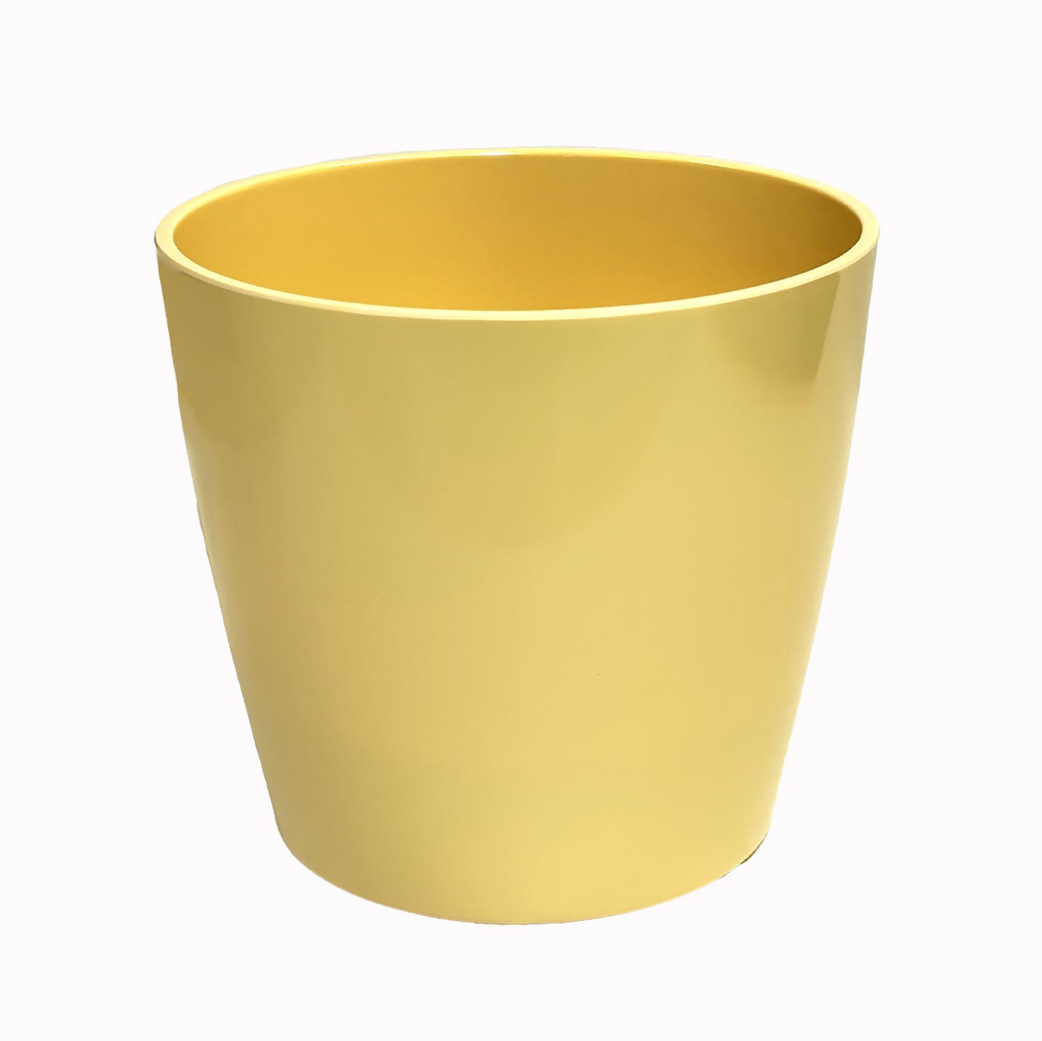 27 cm plant pot 7" Pale Yellow Round Self-Watering Bamboo Pot