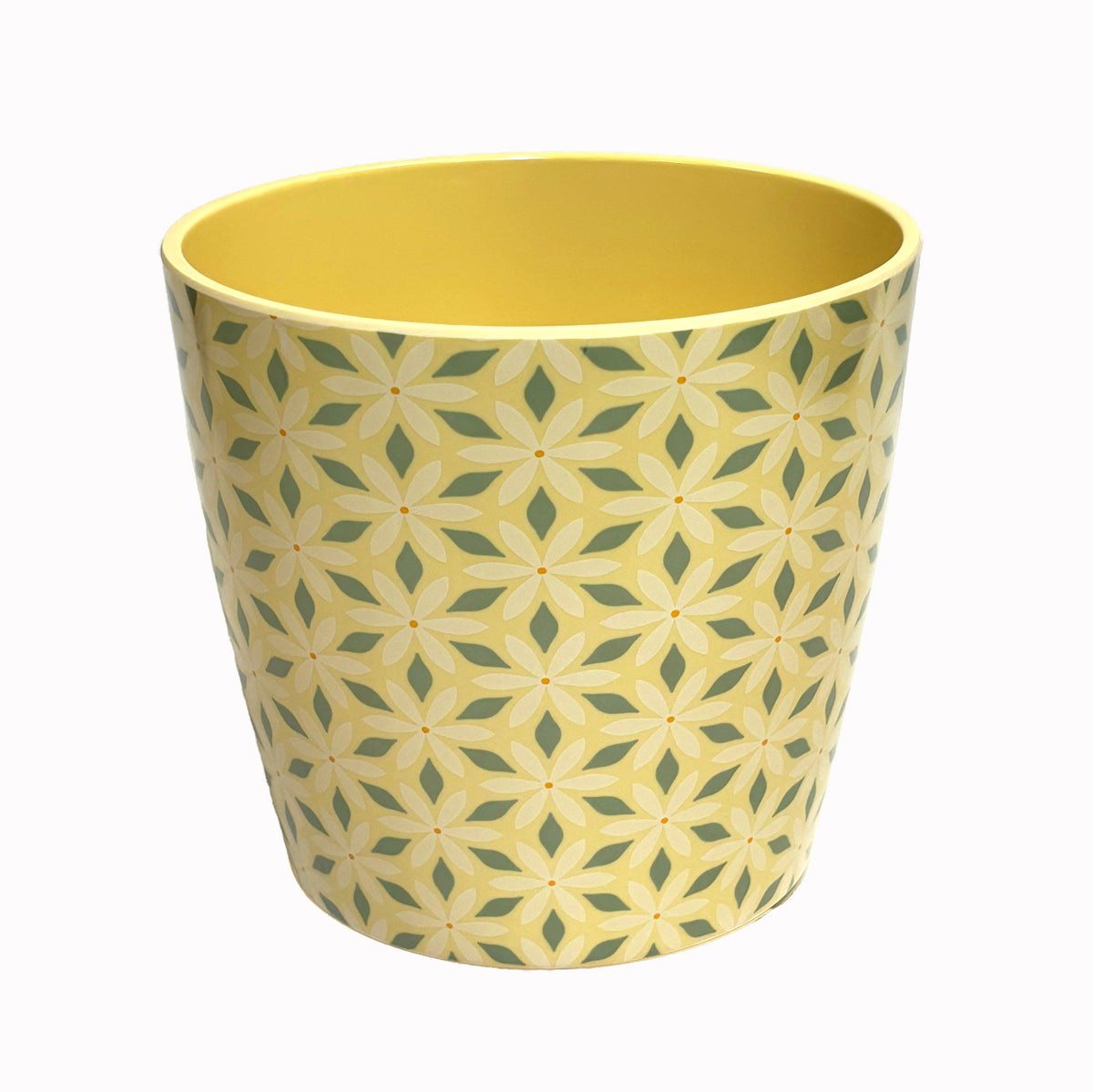 7" Mosaic Round Bamboo Self-Watering Indoor/Outdoor Plant Pot