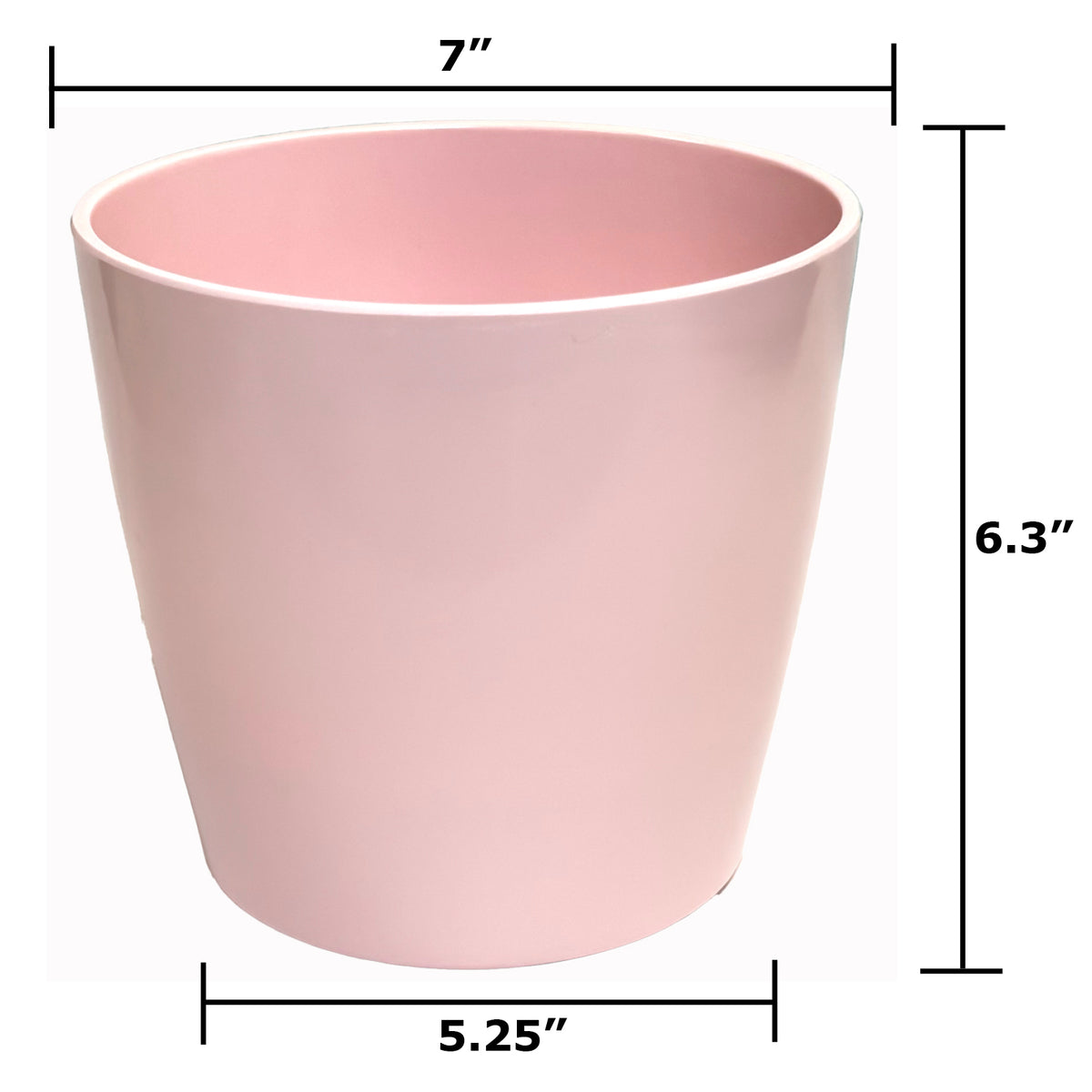 7" Rose Round Bamboo Self-Watering Indoor/Outdoor Plant Pot