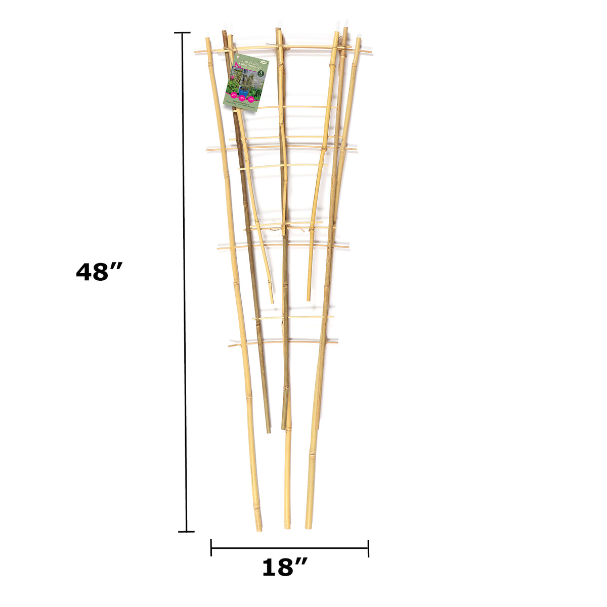 Bamboo Fan Trellis Plant Support – 2ft / 3ft / 4ft – 3 Pack