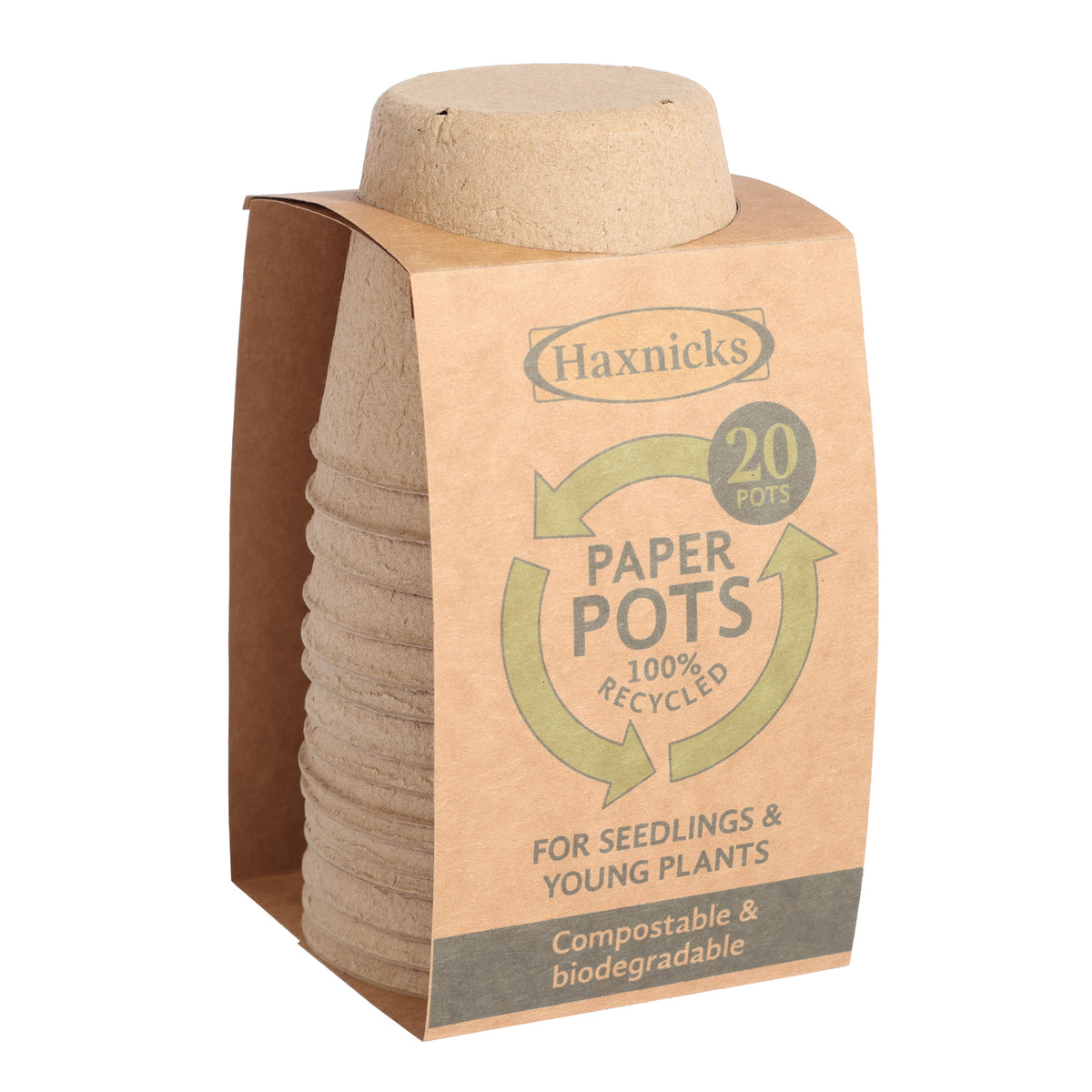 4" Round Paper Seed Starting Pots – Biodegradable Plant Pots, 20 Pack