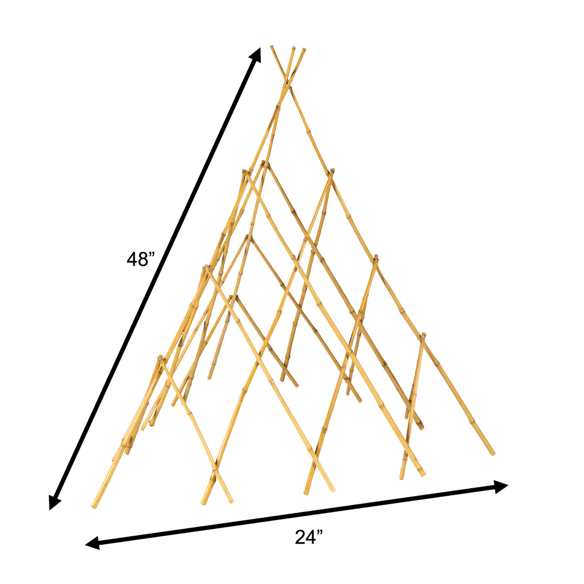 Haxnicks 4' Bamboo Expanding Obelisk – Natural Climbing Plant Support