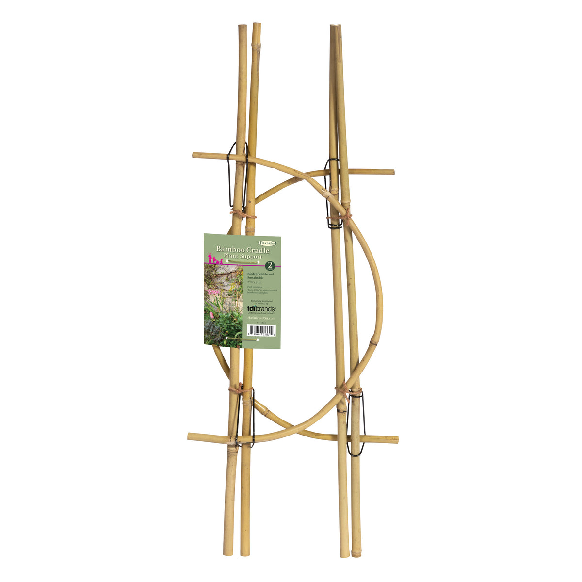 Haxnicks Bamboo Cradle Plant Support – 36" Natural Plant Support, Pack of 2