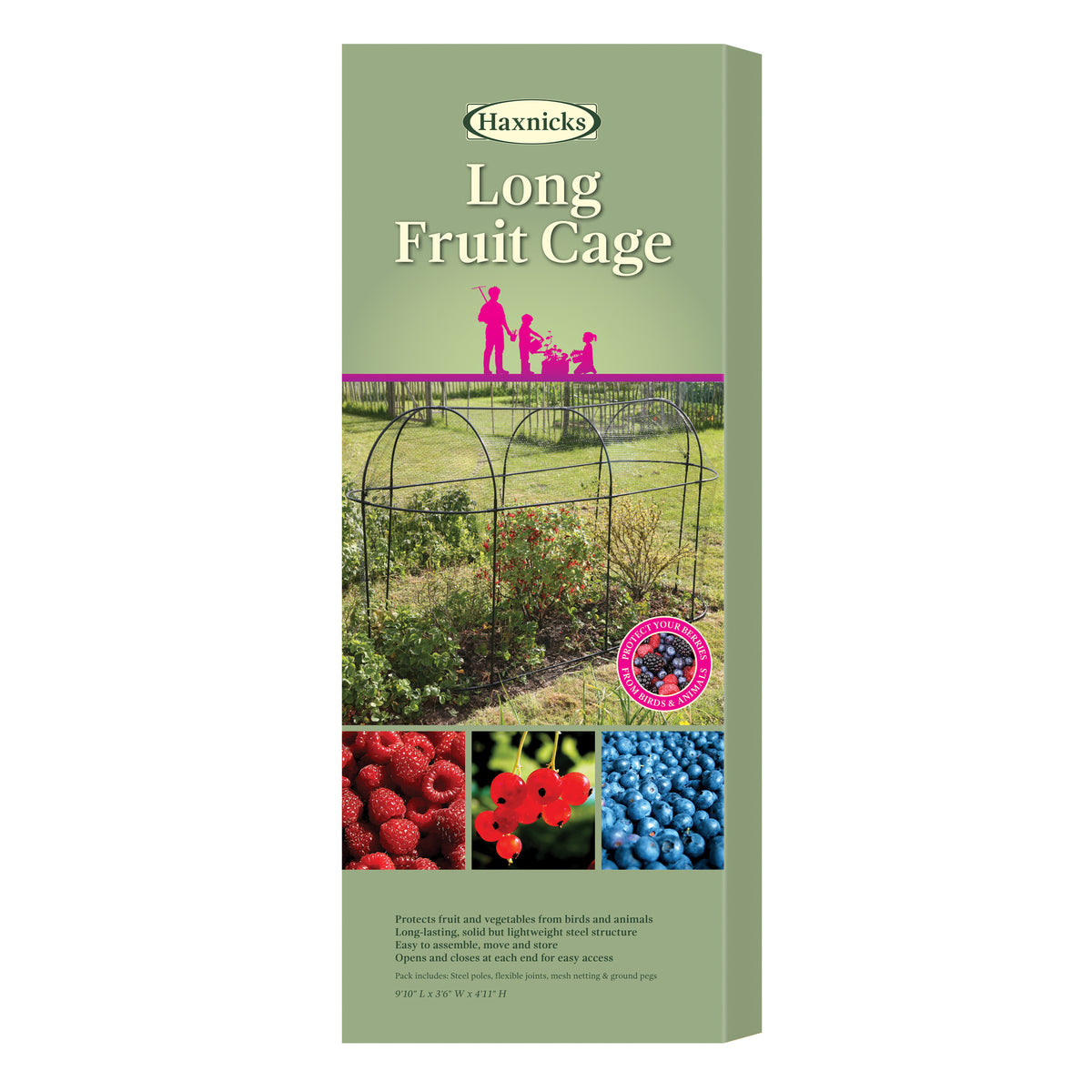 Haxnicks Long Fruit Cage – Steel Frame & Mesh Garden Plant Protection