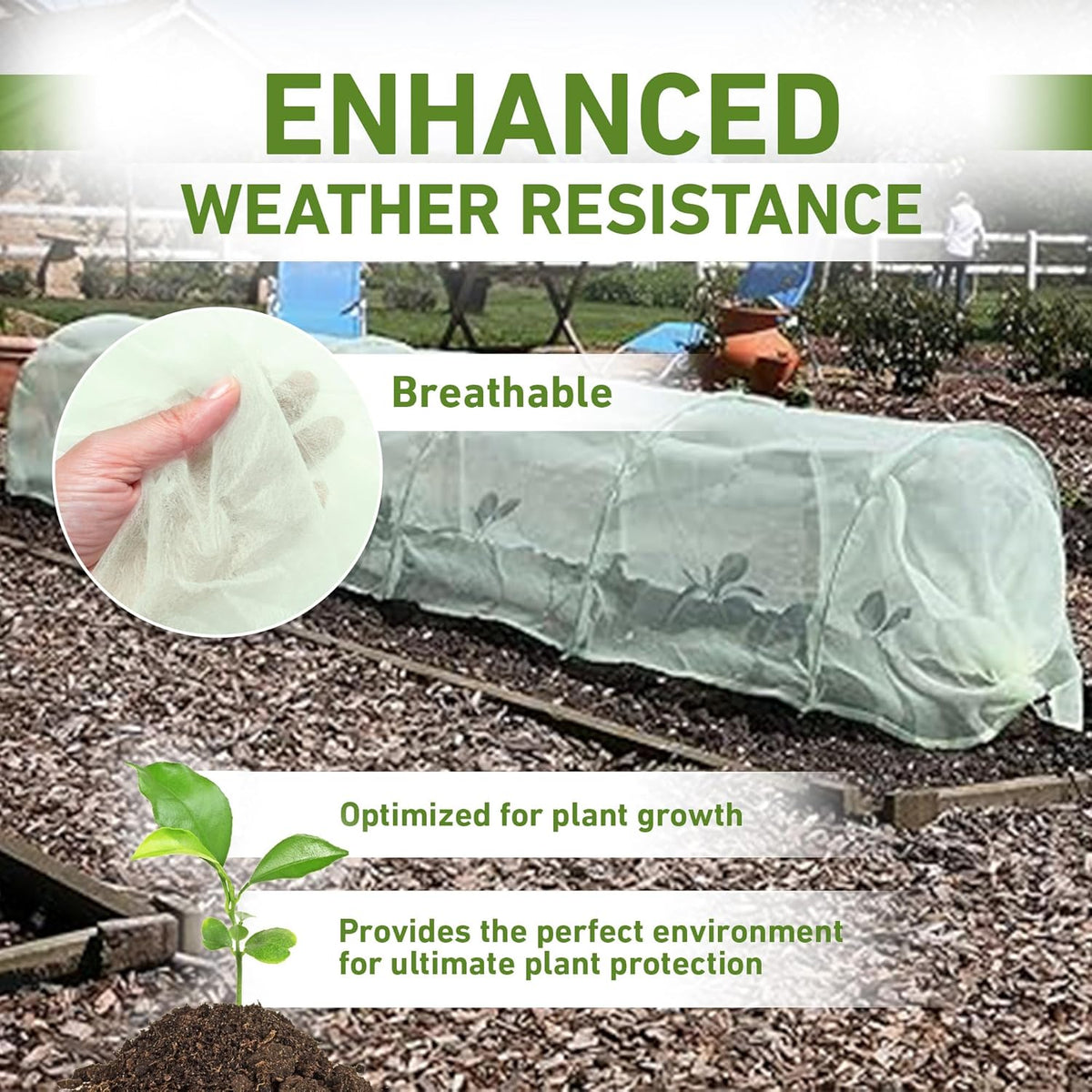 Easy Micromesh Garden Tunnel, 118"L x 18"W x 12"H 1.8lbs