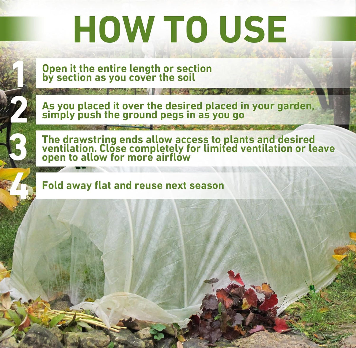 Easy Micromesh Garden Tunnel, 118"L x 18"W x 12"H 1.8lbs