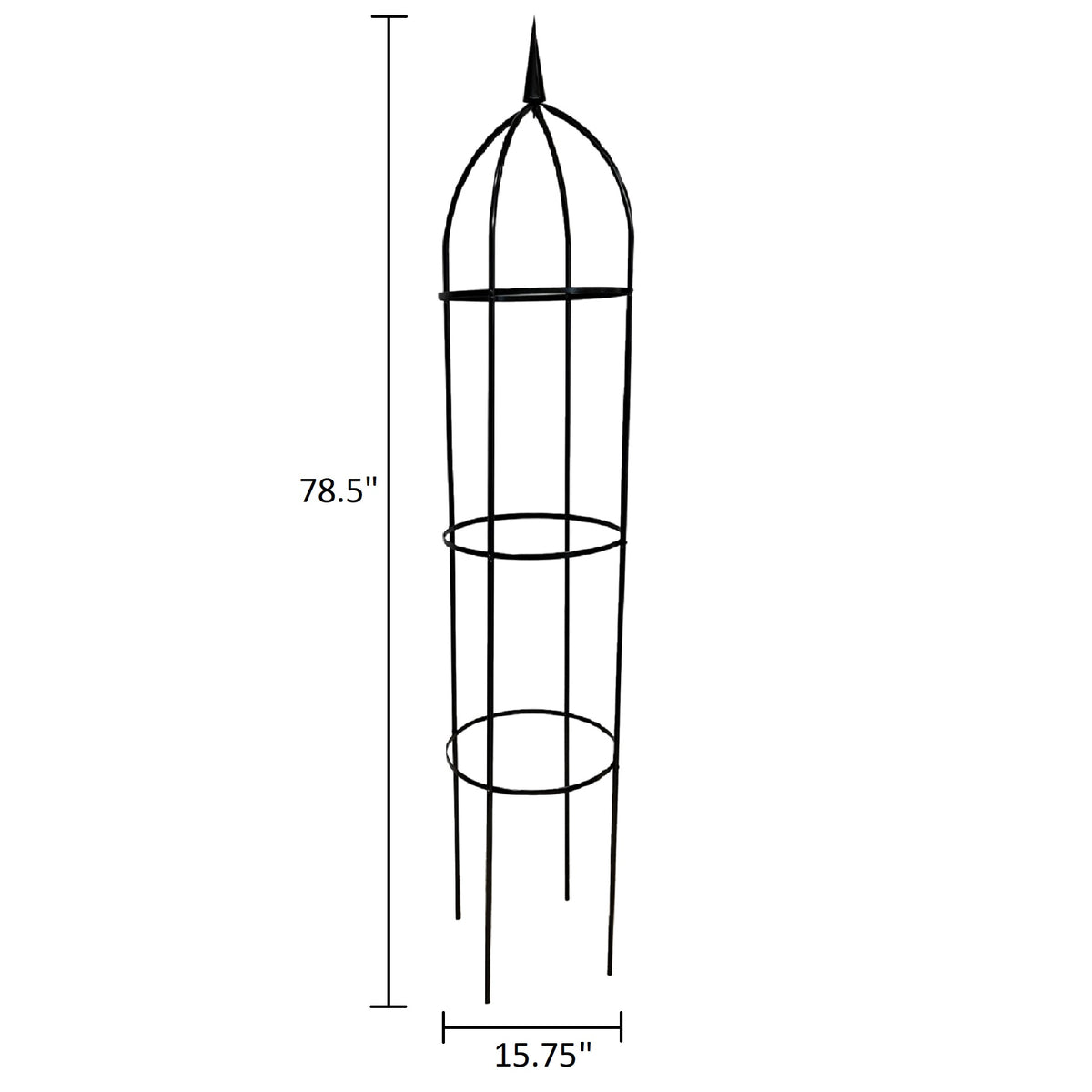 RHS 78.5" Garden Obelisk – Powder-Coated Steel Climbing Plant Support
