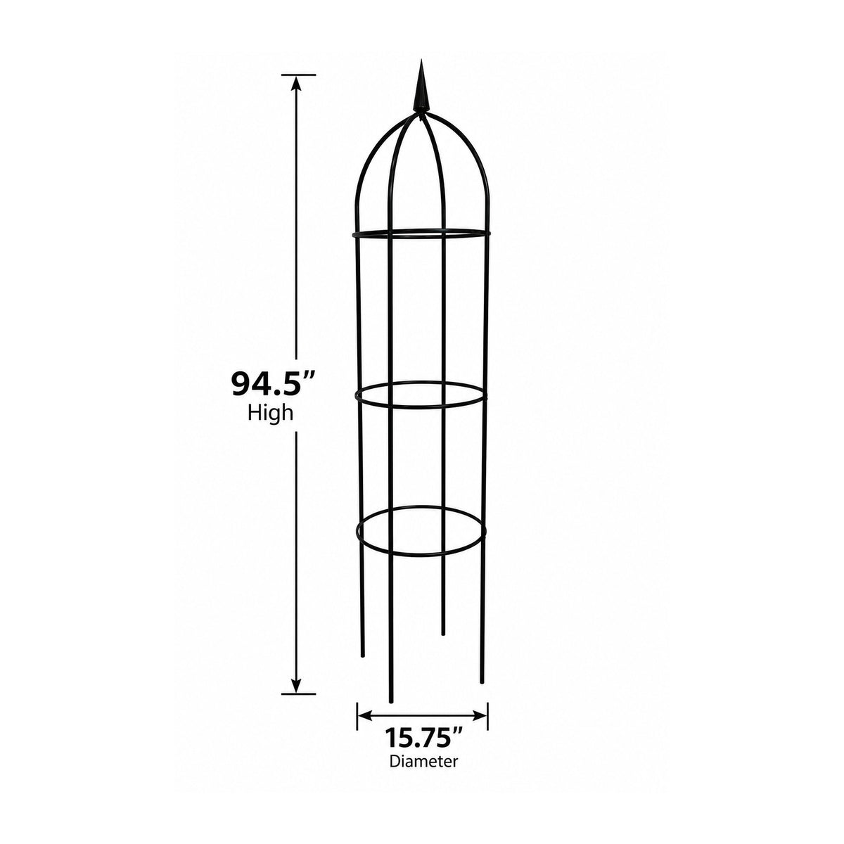 RHS 94.5" Garden Obelisk – Powder-Coated Steel Climbing Plant Support