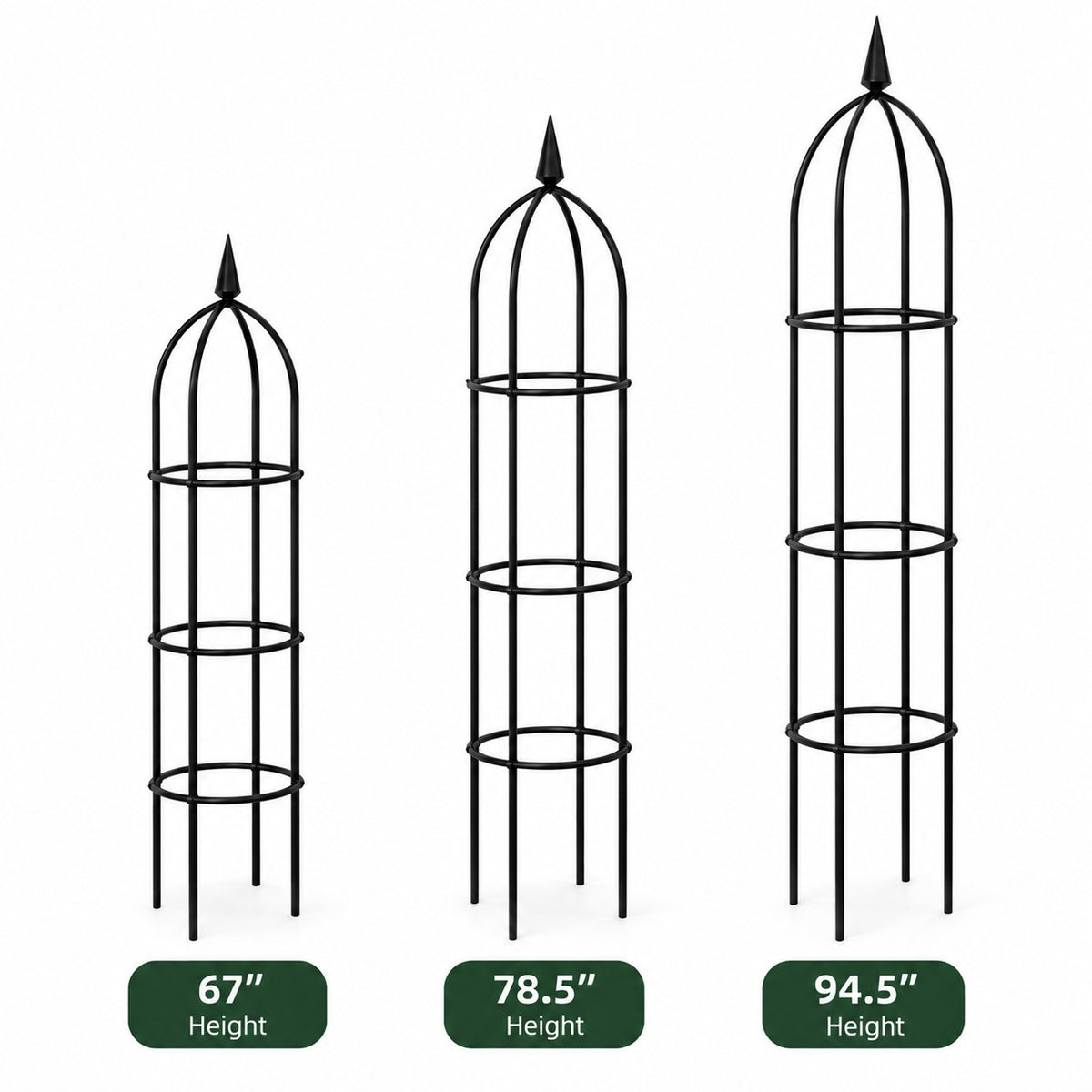 RHS 78.5" Garden Obelisk – Powder-Coated Steel Climbing Plant Support