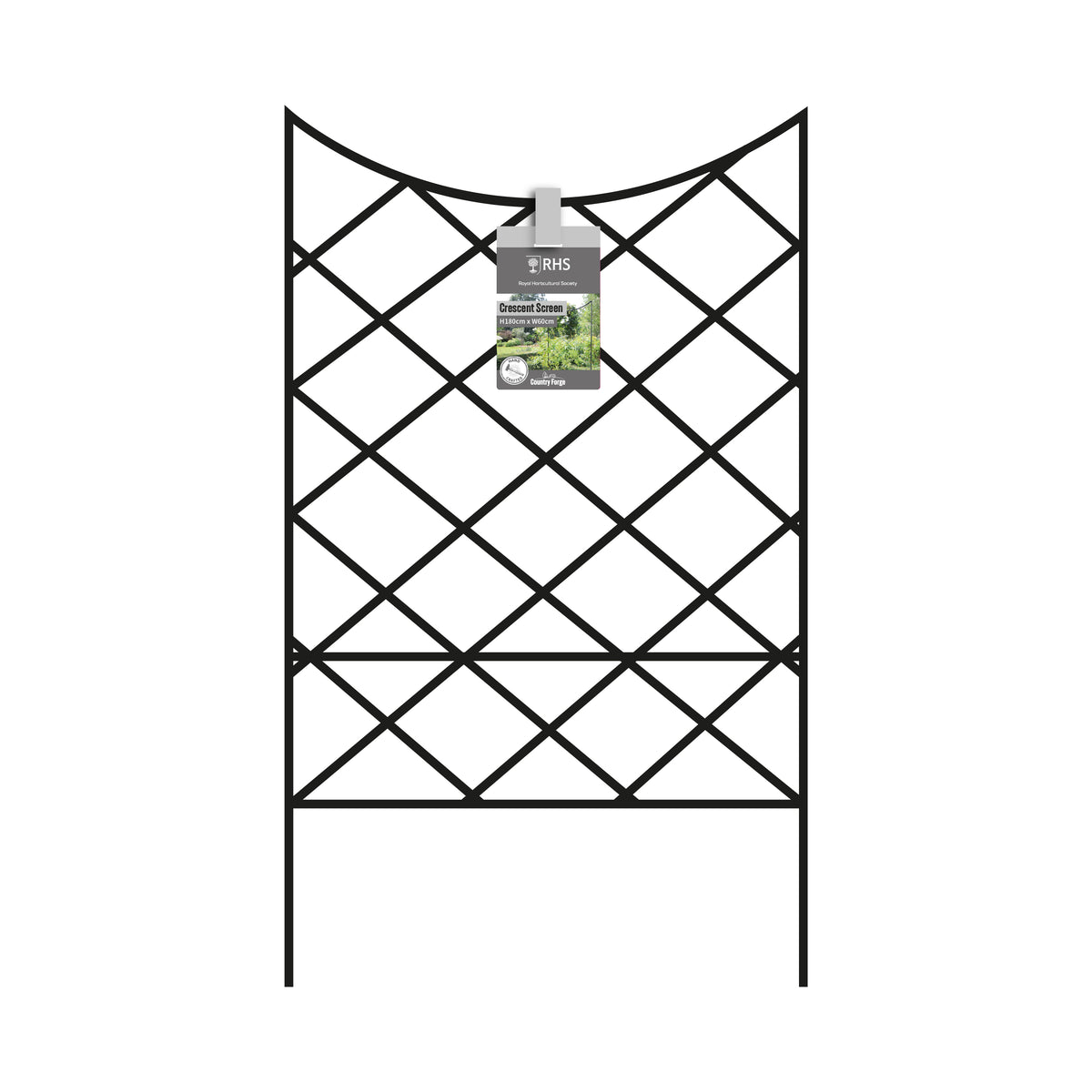 RHS Crescent Screen Trellis – 71" Freestanding Steel Climbing Plant Support