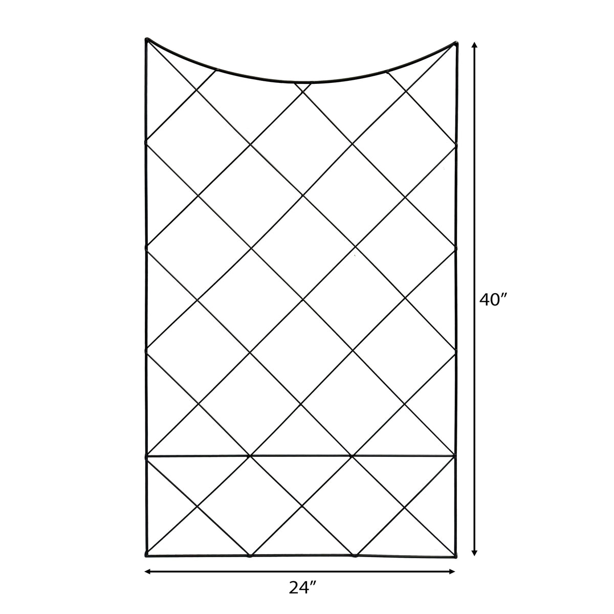 RHS Crescent Wall Trellis – 24" x 39" Matte Black Steel Wall-Mounted Garden Trellis for Climbing Plants