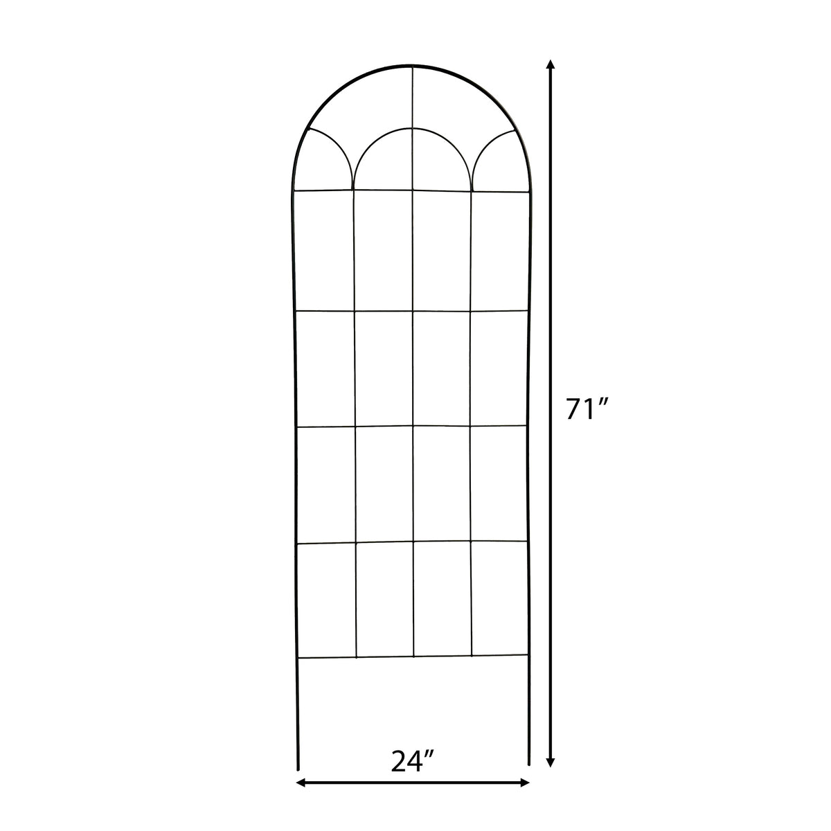 RHS Round Screen Trellis – 71" Freestanding Steel Climbing Plant Support