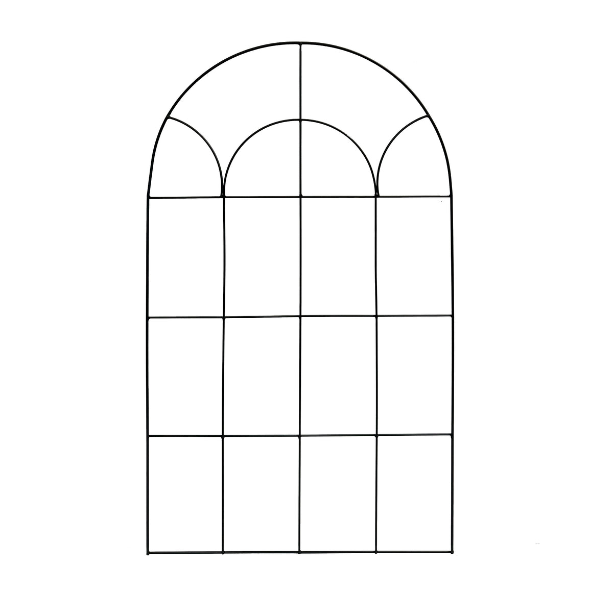 RHS Round Wall Trellis – 24" x 39" Matte Black Steel Wall-Mounted Garden Trellis for Climbing Plants