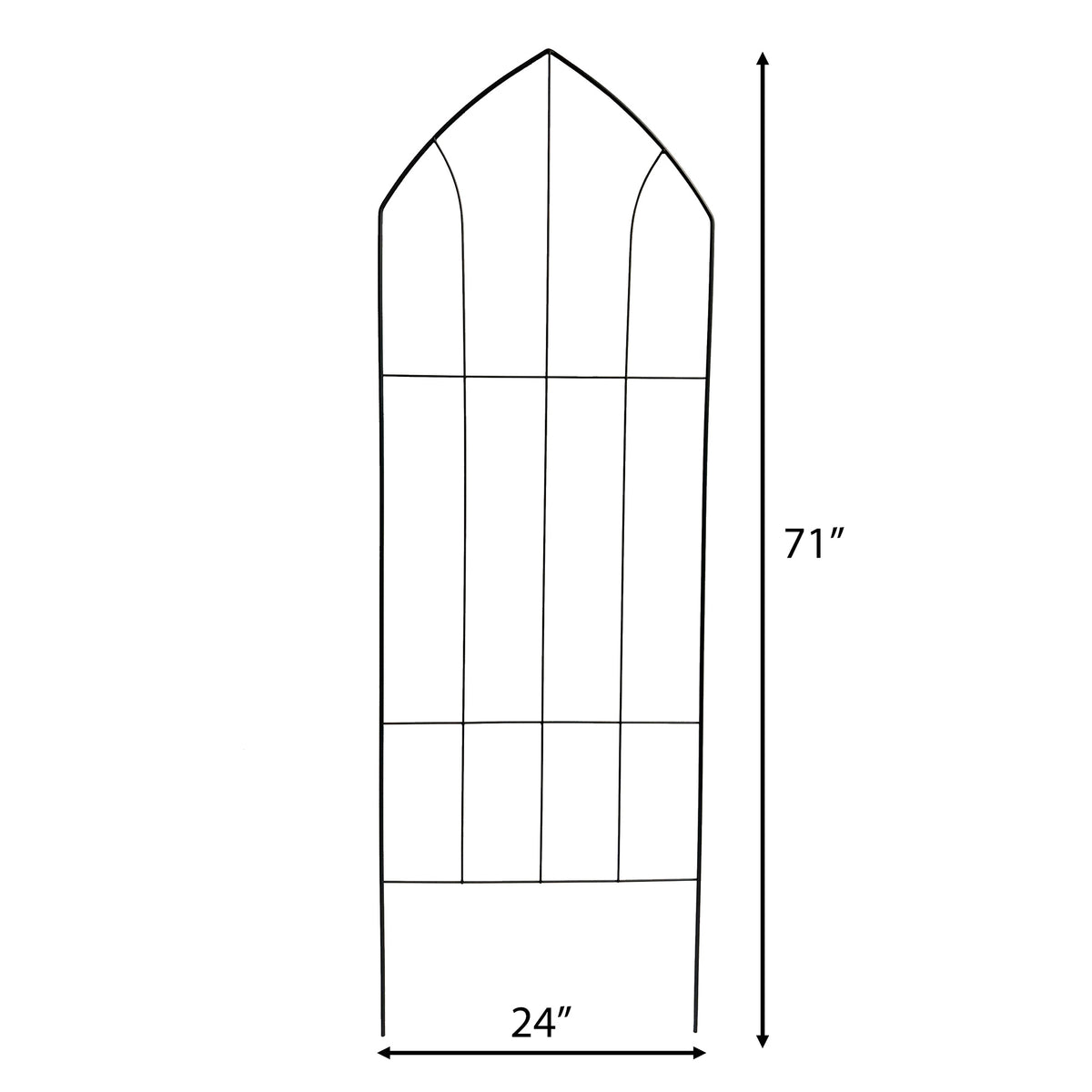 RHS Gothic Screen Trellis – 71" Freestanding Steel Climbing Plant Support