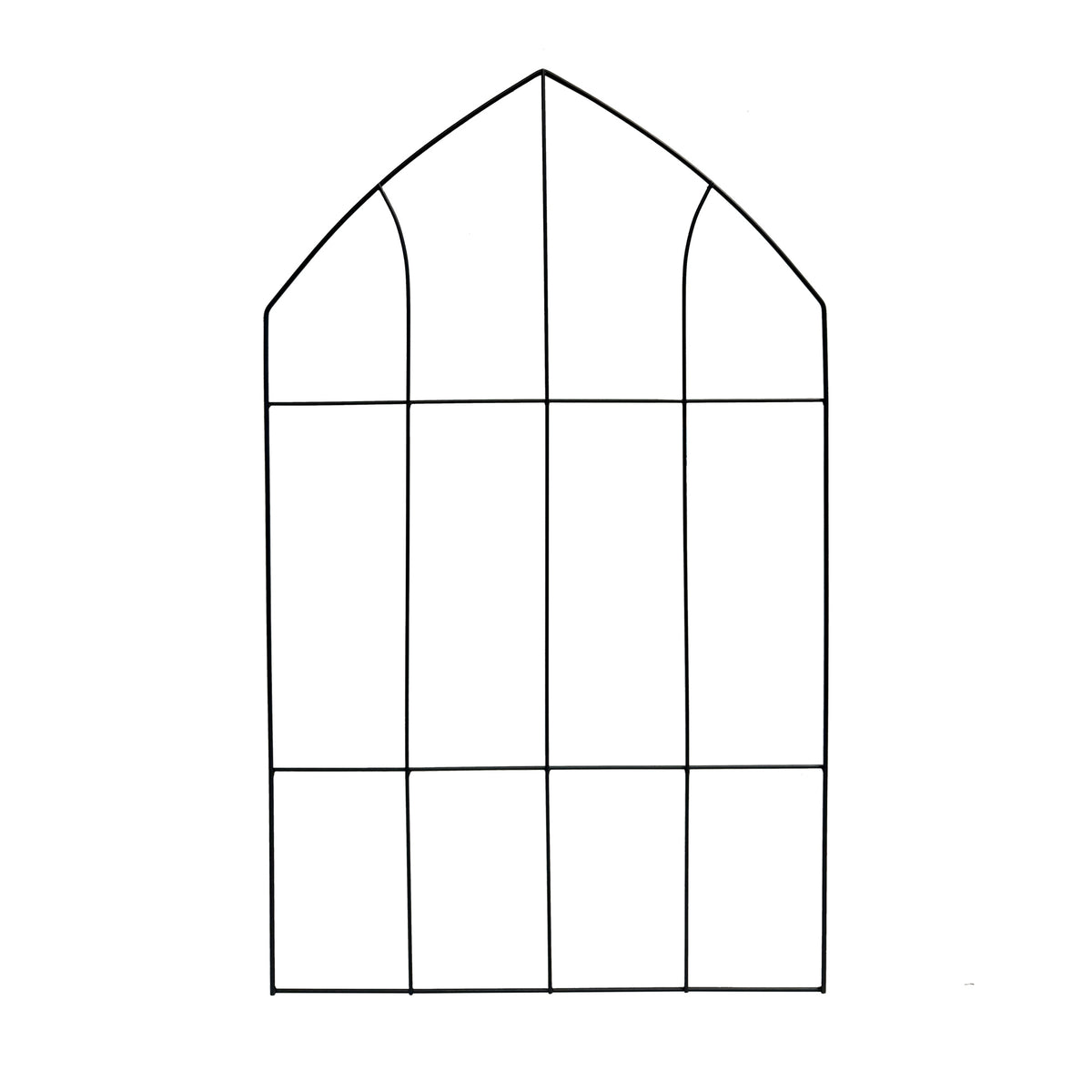 RHS Gothic Wall Trellis – 24" x 39" Matte Black Steel Wall-Mounted Garden Trellis for Climbing Plants